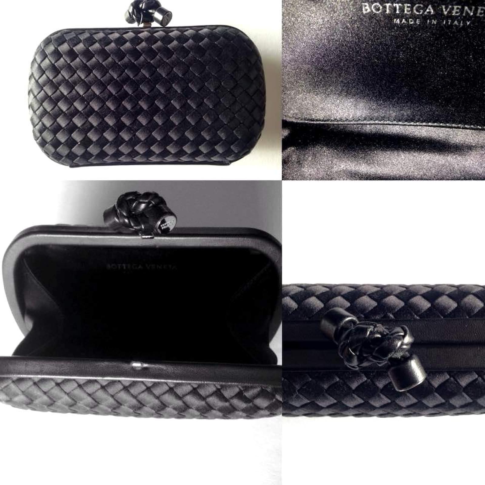 Bottega Veneta knot Black Leather Silk ref.31250 - Joli Closet