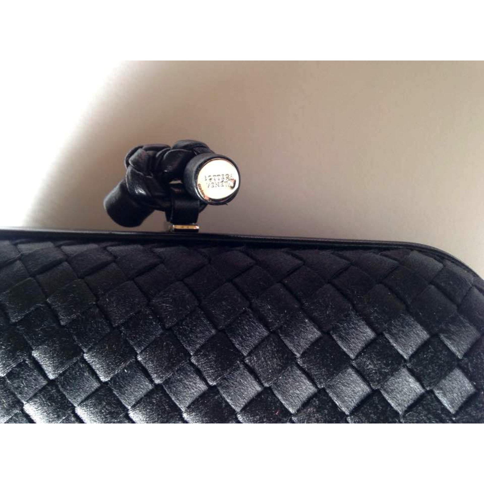 Bottega Veneta knot Black Leather Silk ref.31250 - Joli Closet