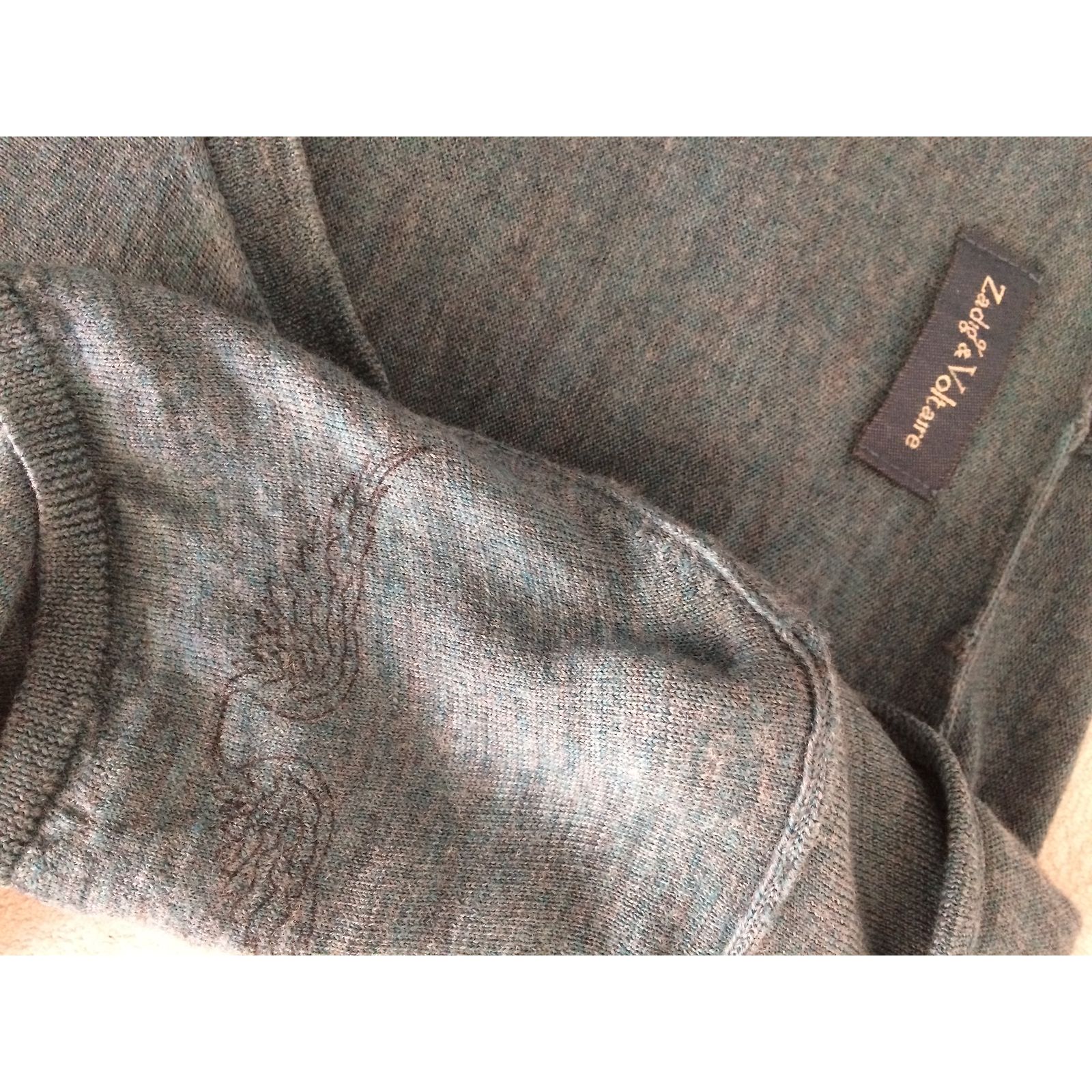 Pull PONY Zadig & Voltaire - 100% Laine Mérinos - Gris - Taille XS - Neuf Avec étiquettes