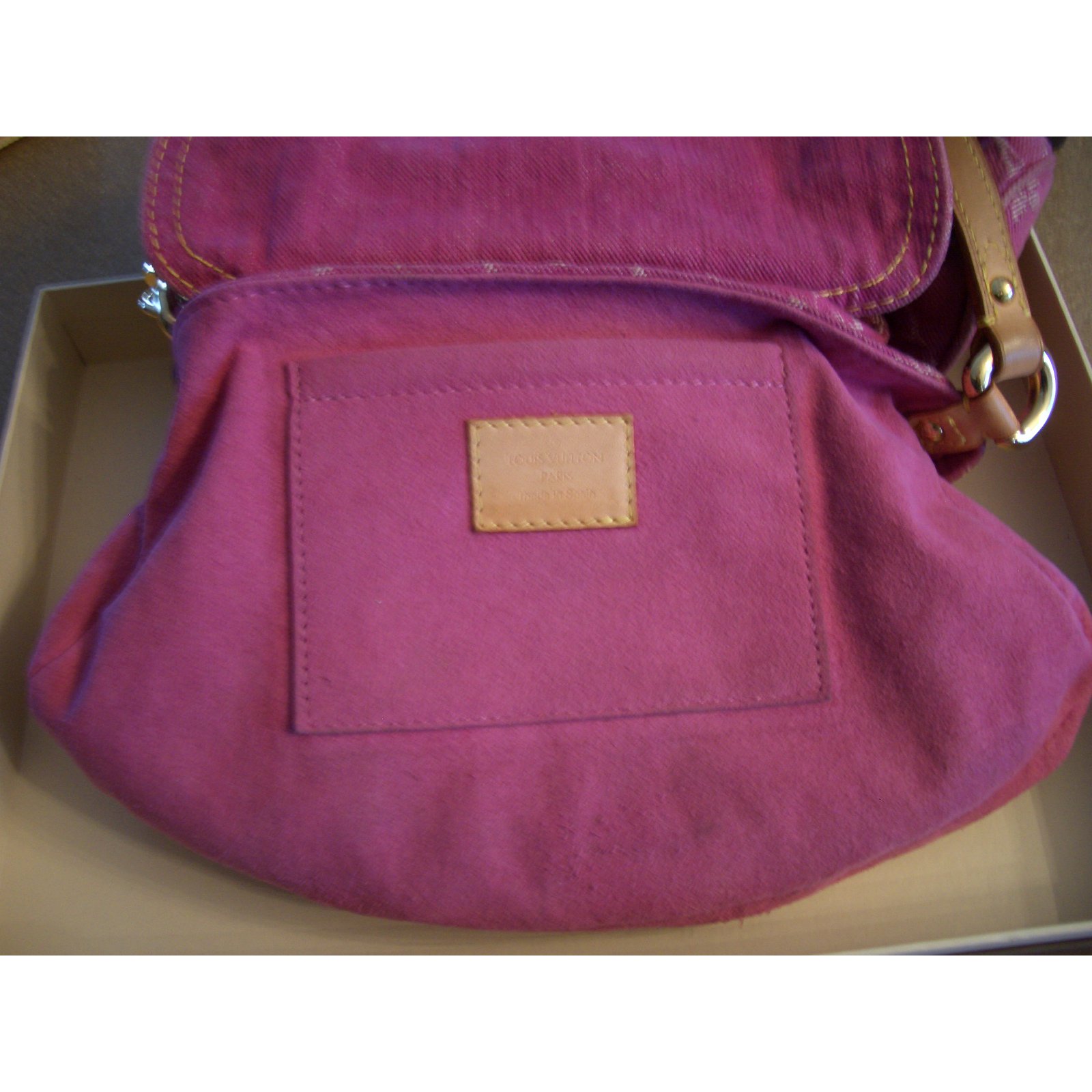 Handbag Louis Vuitton Pink in Denim - Jeans - 31085859