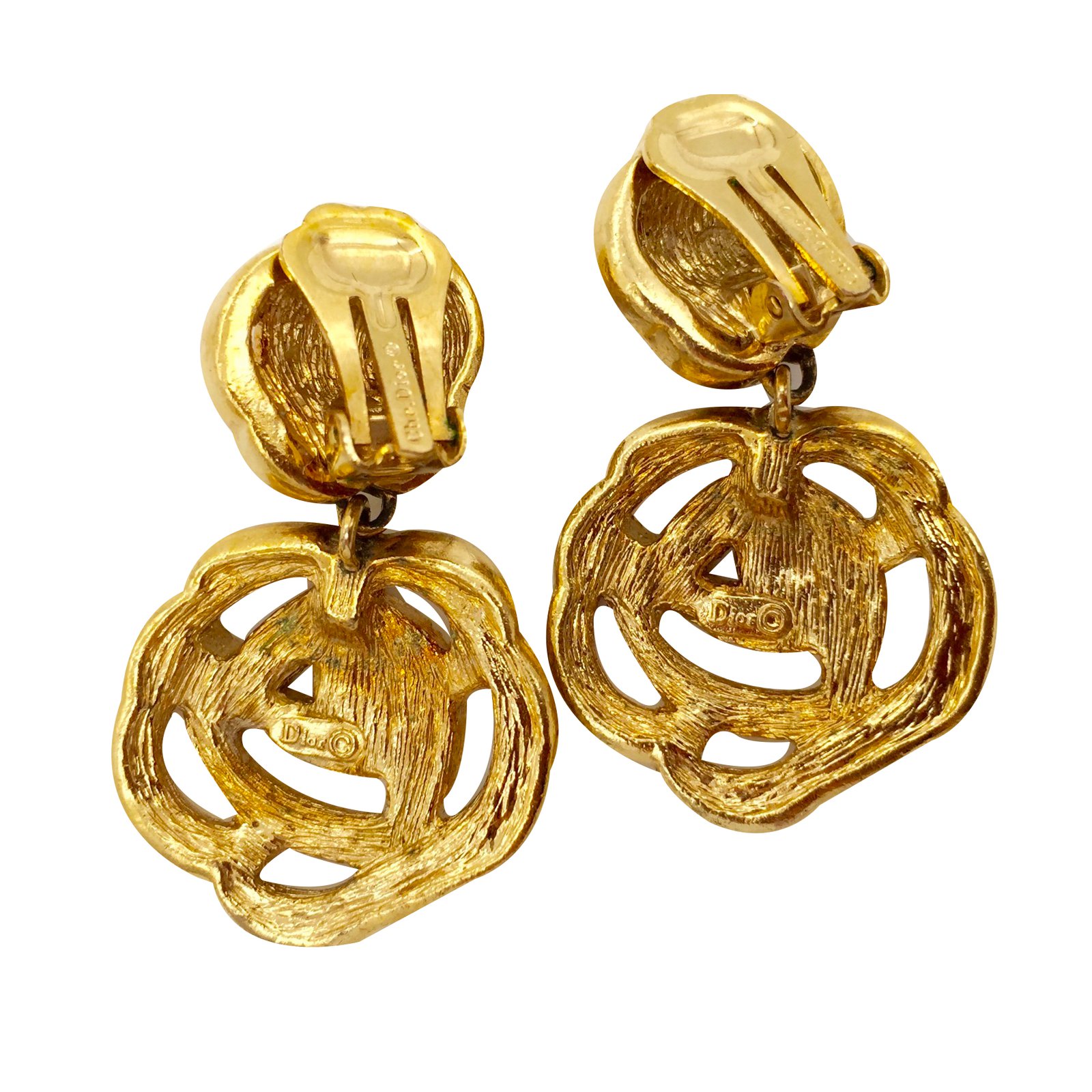 Christian Dior Earrings Golden Metal ref.32291 - Joli Closet