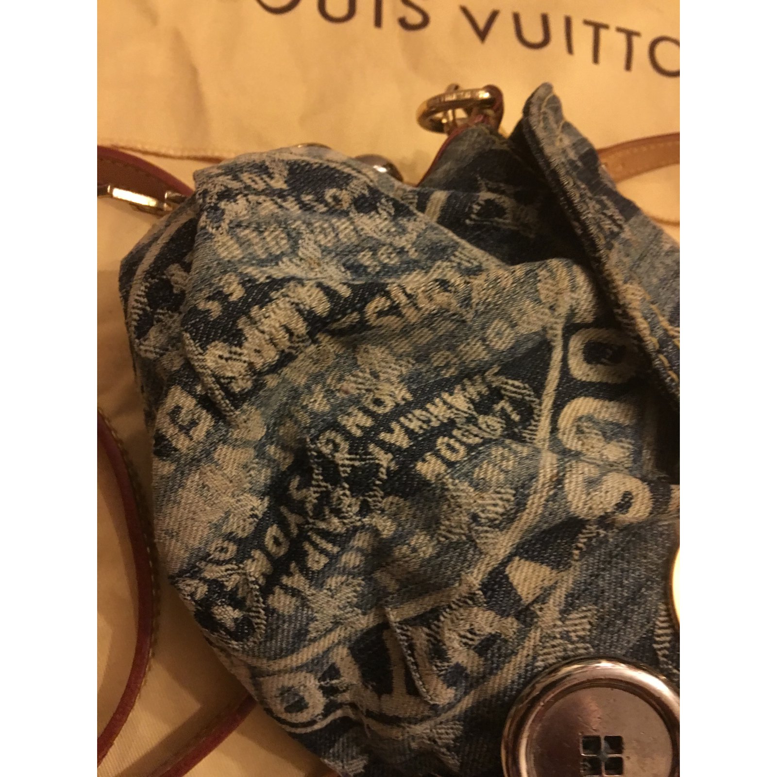 Vintage Louis Vuitton Pleaty Blue Monogram Denim Bag -  Finland