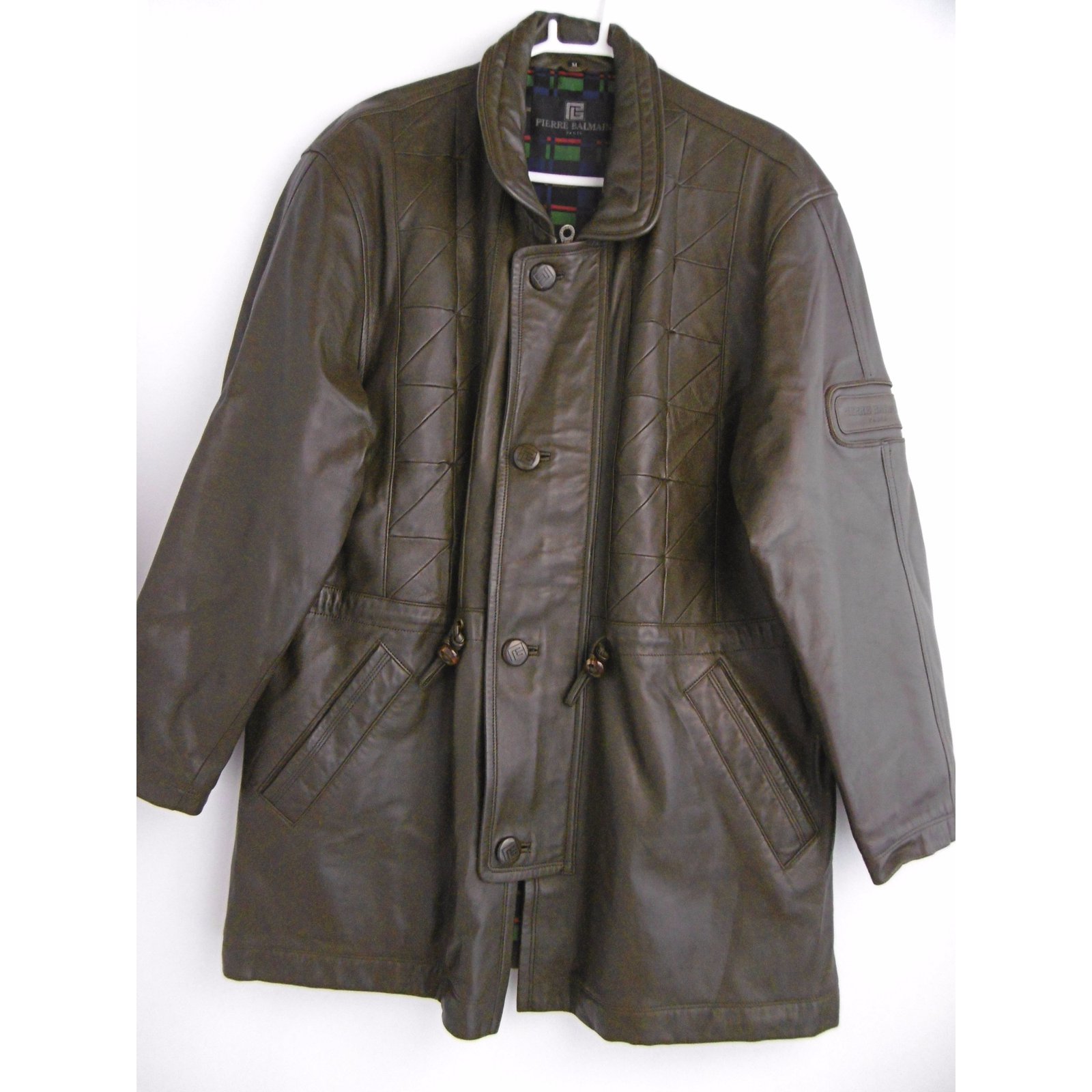 Pierre Quilted Leather Men's Coat Khaki ref.33313 - Joli Closet