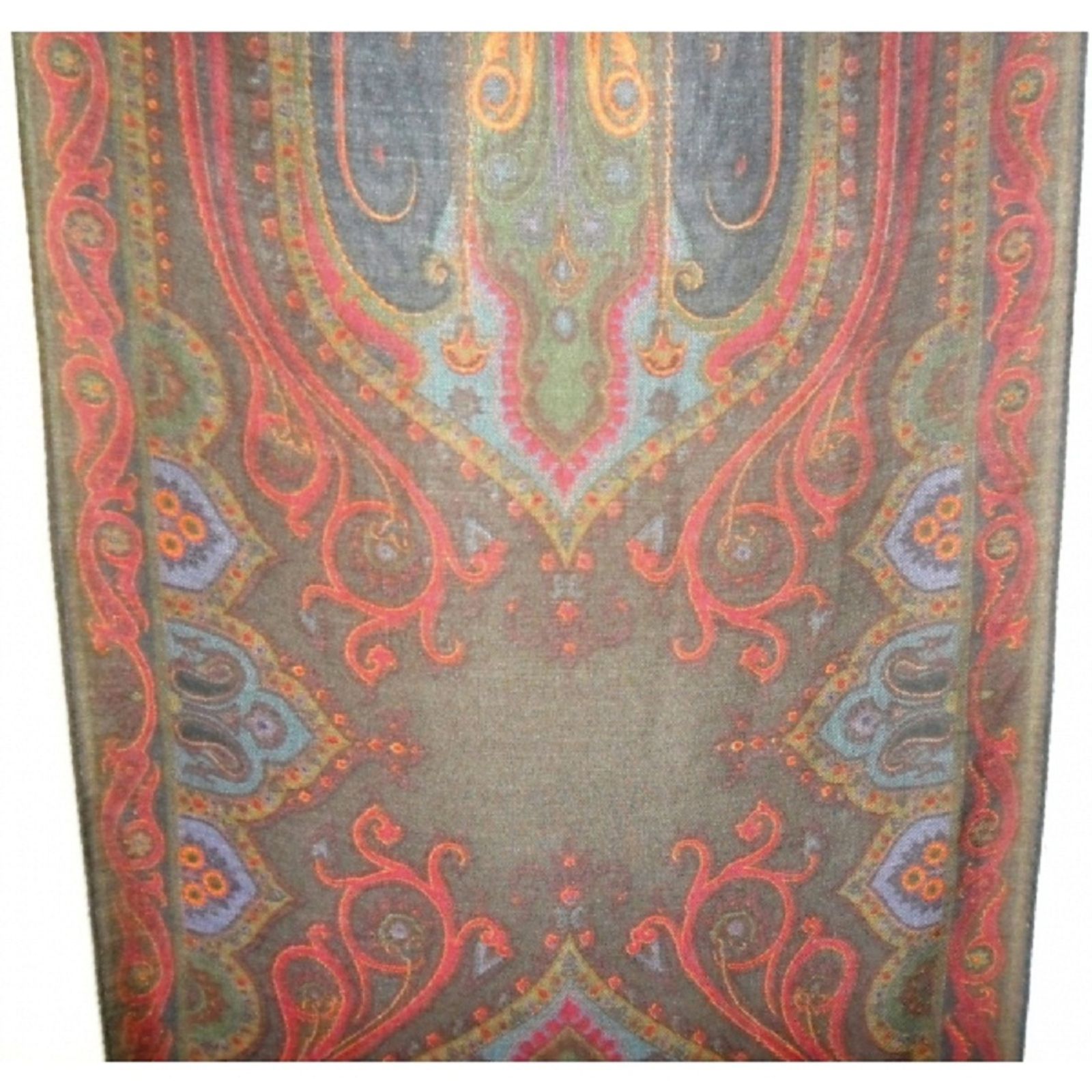 Écharpe Vintage ETRO En Soie Et Acétate - Multicouleur, Fait Main En Italie, Très Bon état