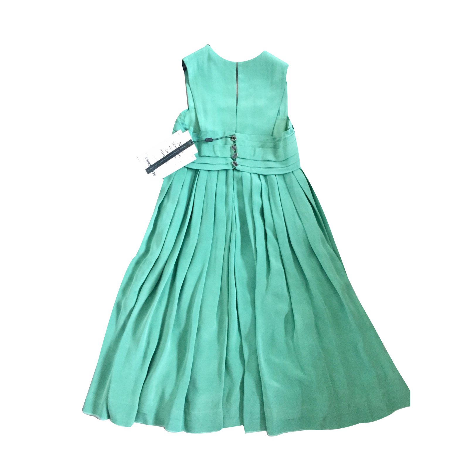 Chanel Dress Green Silk ref.33759 - Joli Closet