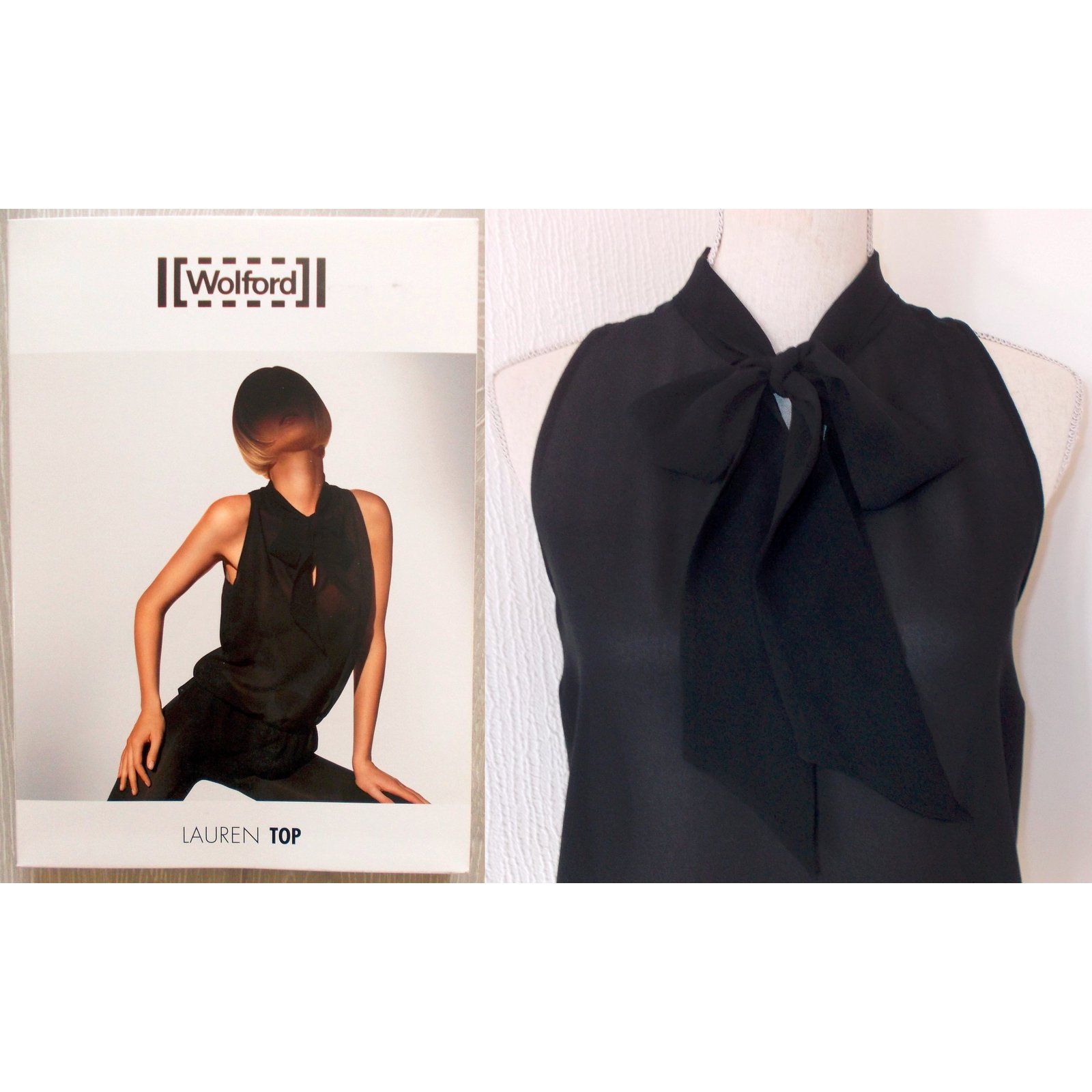 Wolford Top Black Silk Polyester Elastane ref.34301 Joli Closet