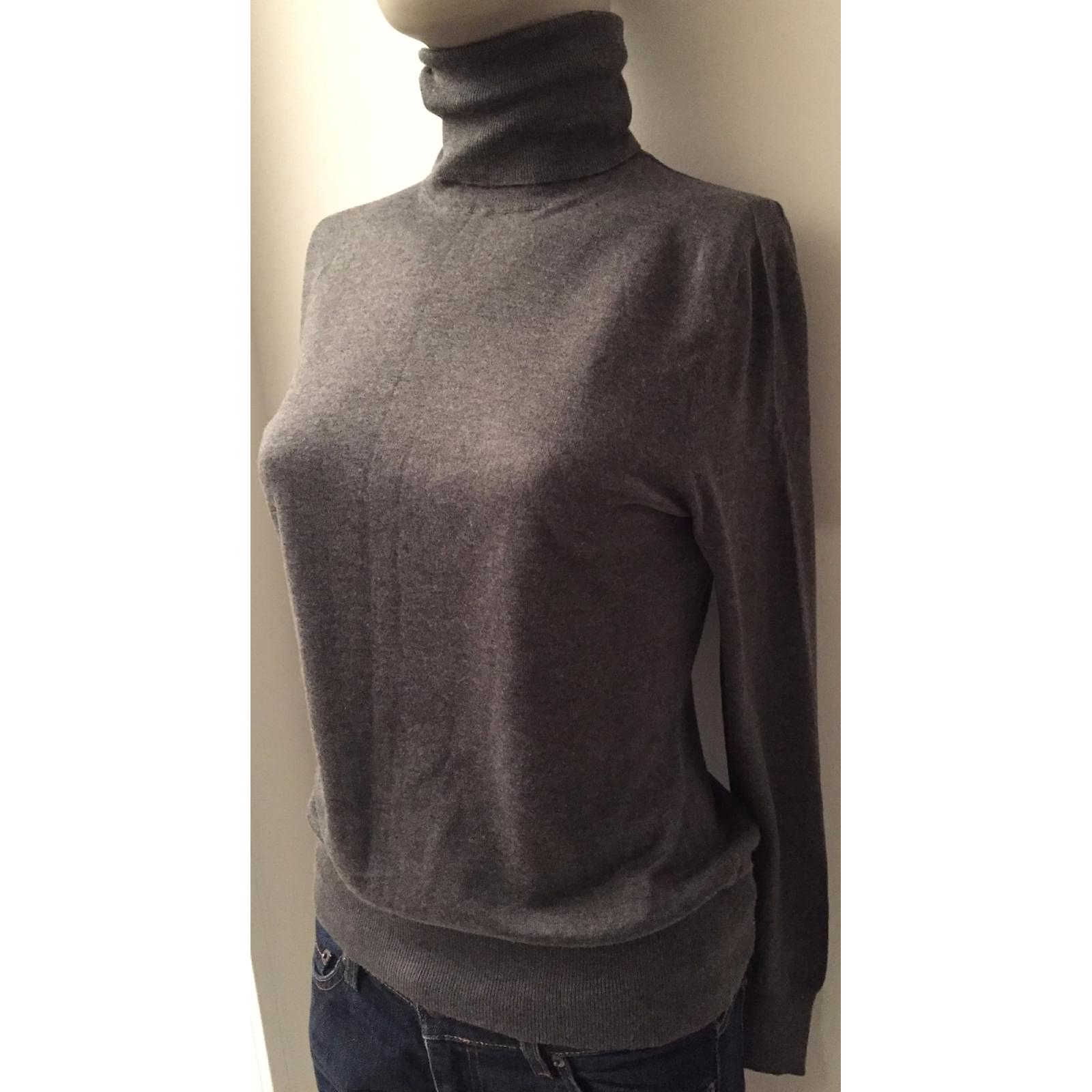 Robe Pull Massimo Dutti Gris - Taille S/M - Laine/cachemire - Occasion En Très Bon état