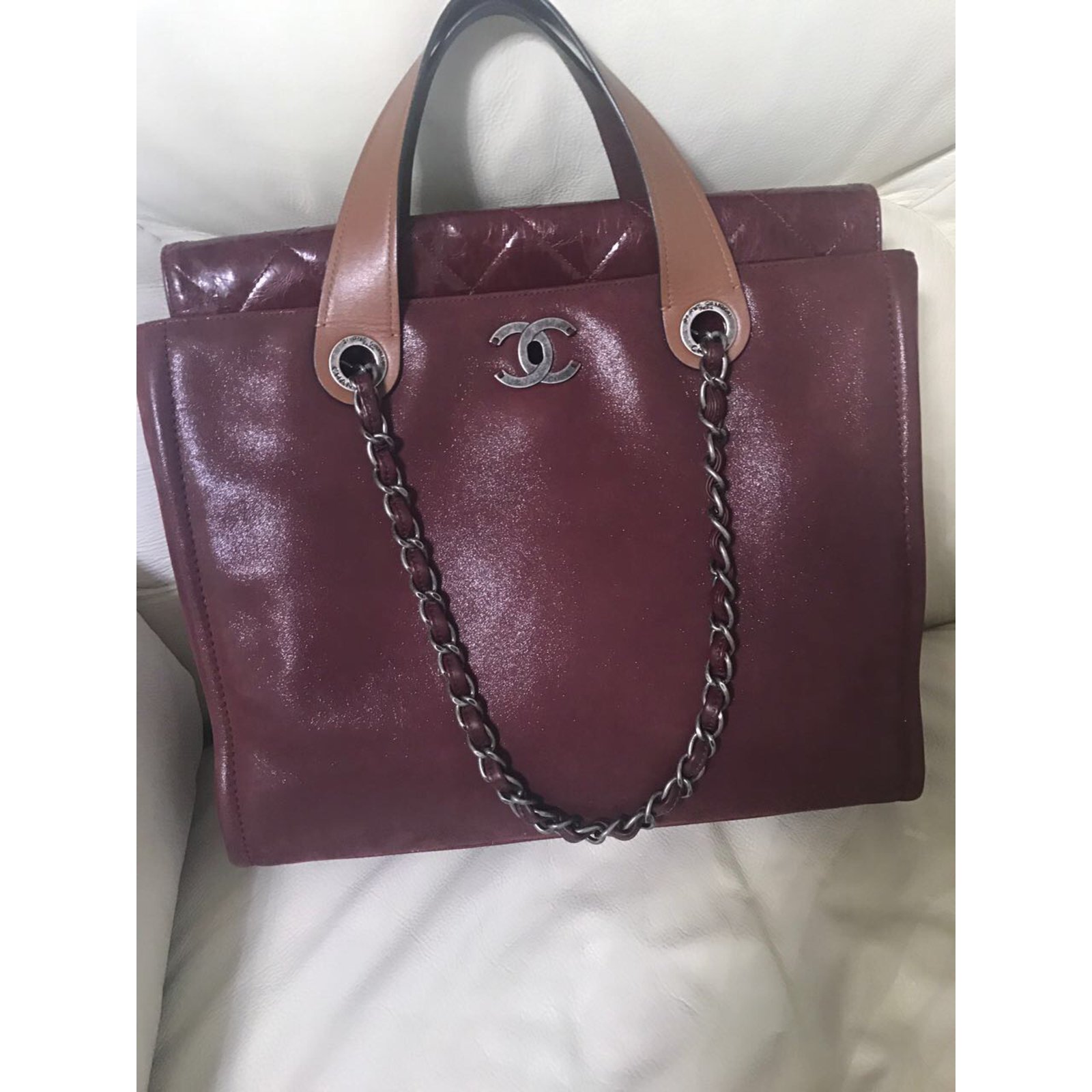 Chanel Iridescent Calfskin Leather In The Mix Tote Brown with