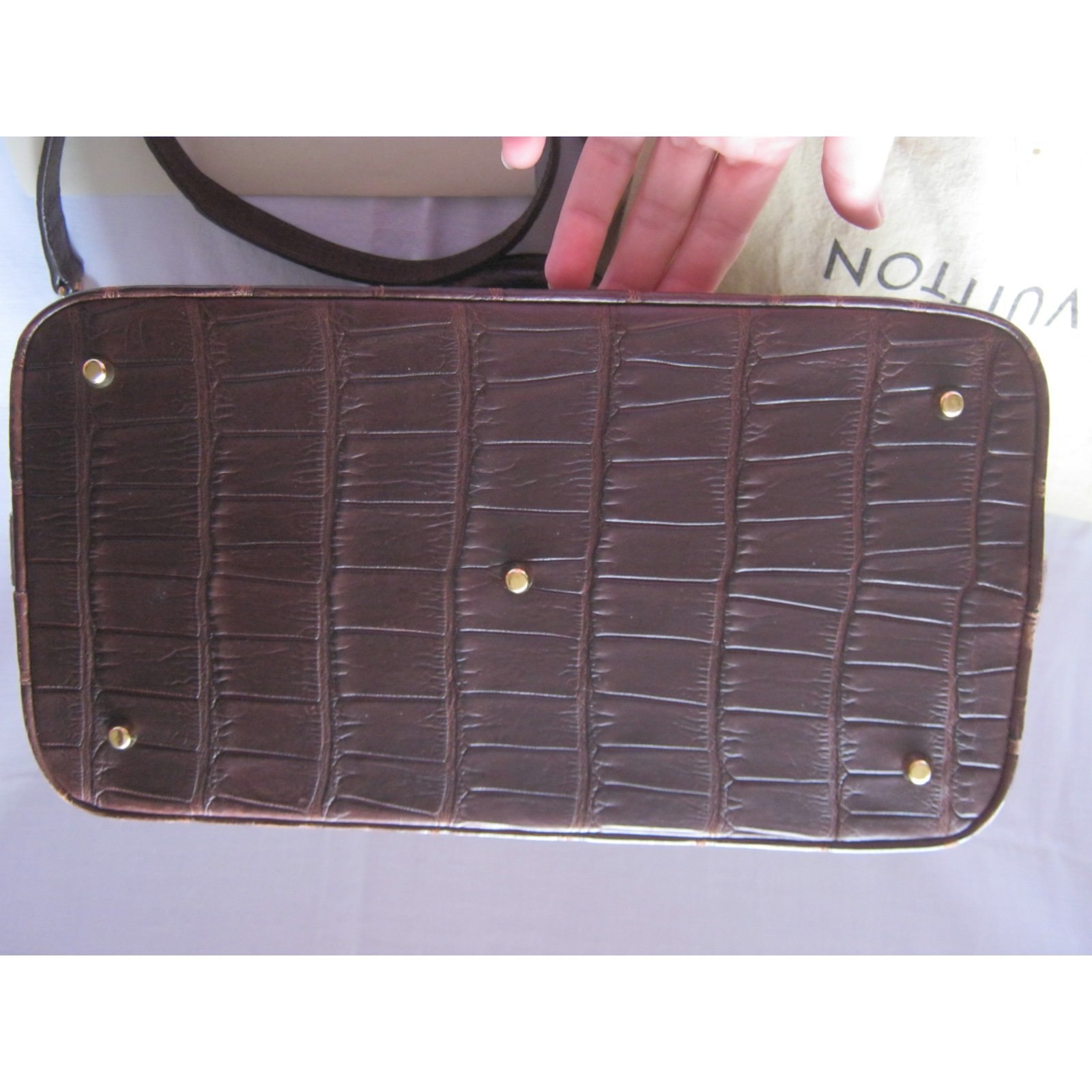 Louis Vuitton Alma Alligator Havane Matte Brown Exotic leather ref.35429 -  Joli Closet