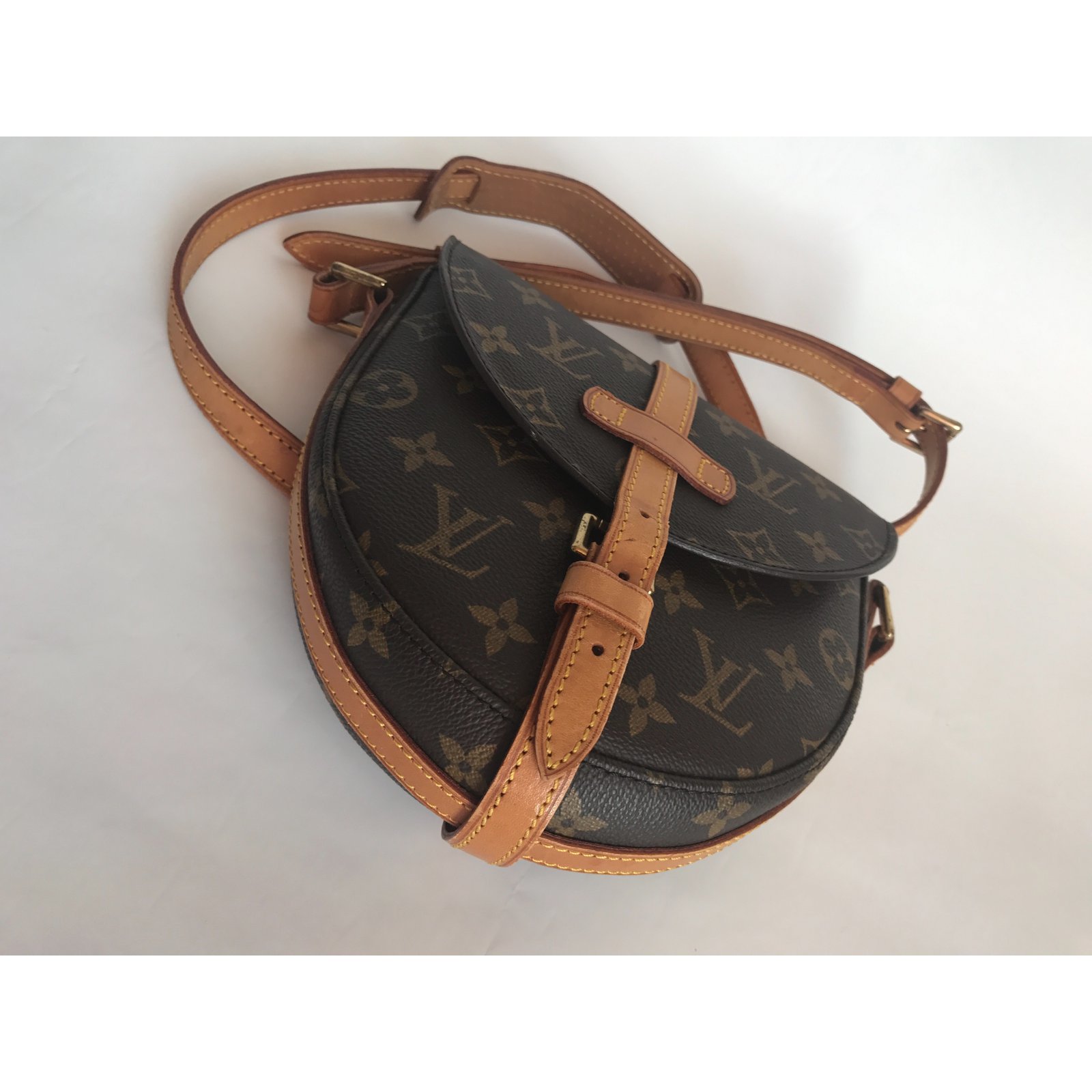 Louis Vuitton Chantilly MM Brown Leather Cloth ref.67147 - Joli Closet