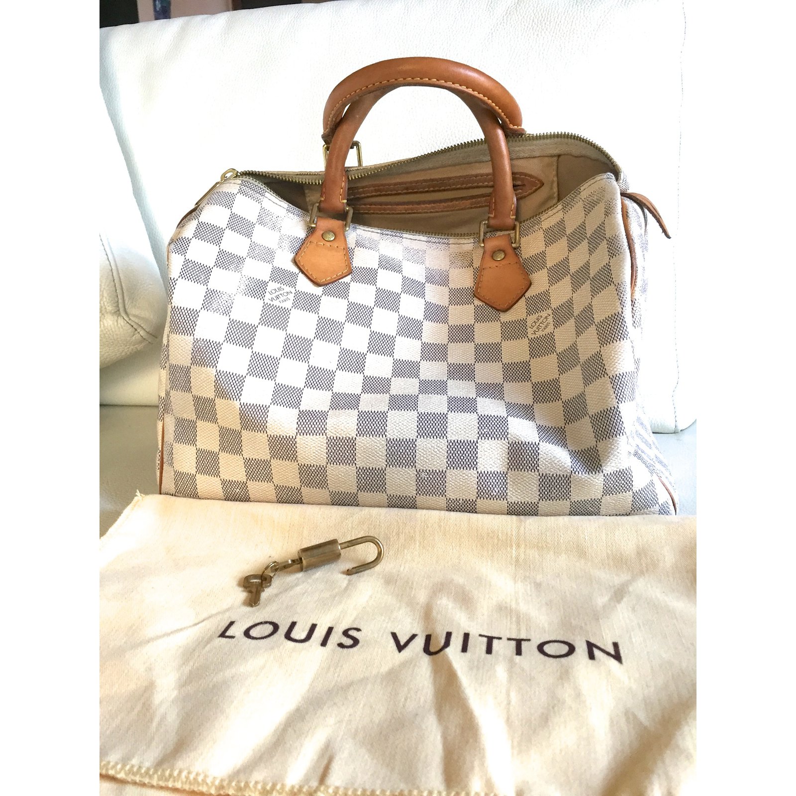 Louis Vuitton, Bags, Lv Original Damier Azur Canvas Speedy 3