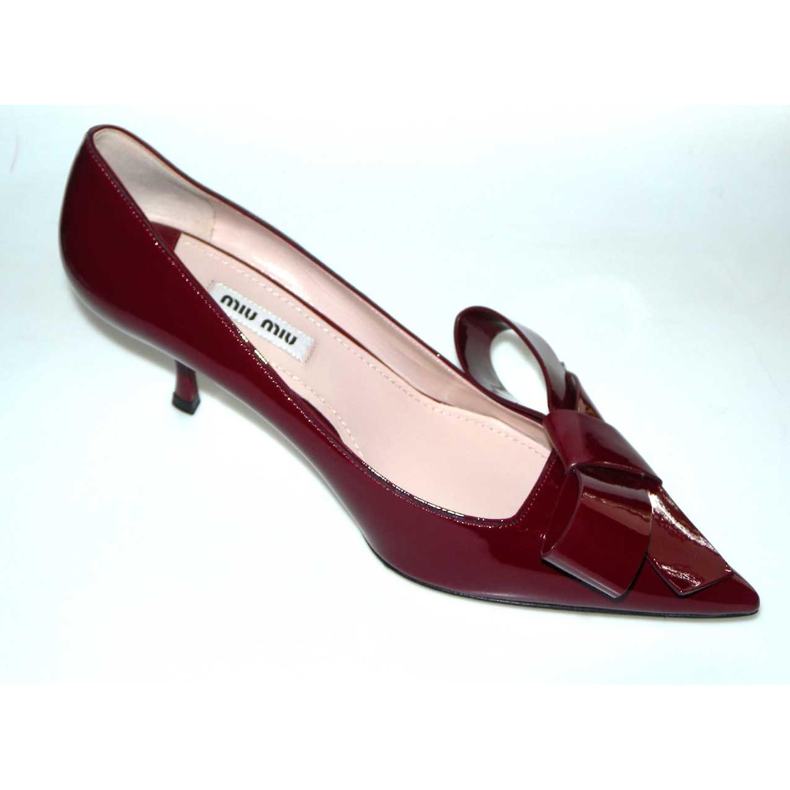 Miu Miu Heels Dark red Patent leather ref.36807 - Joli Closet