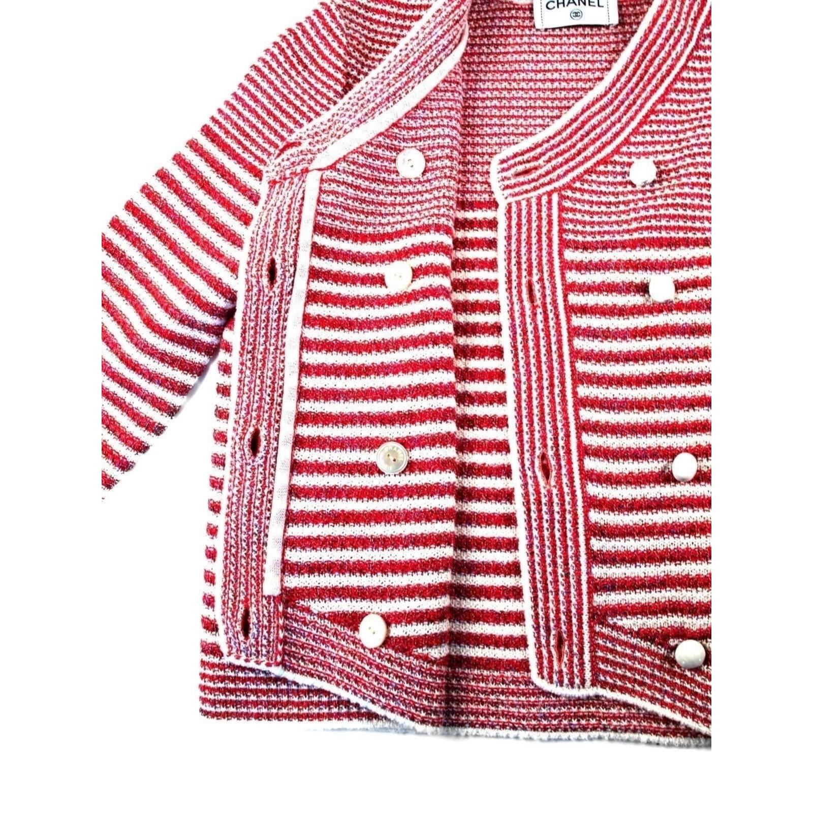 chanel striped cardigan
