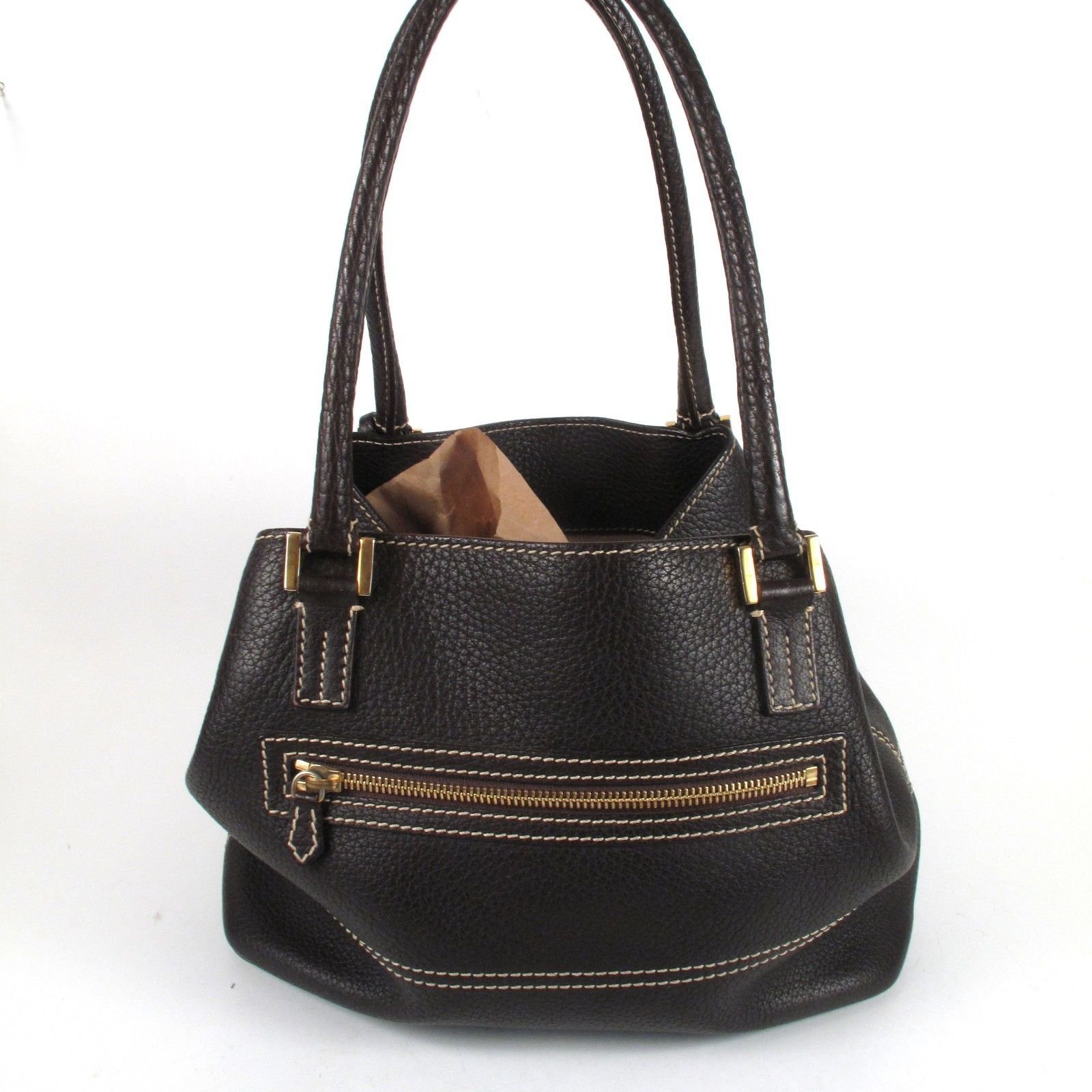 Loro Piana Shoulder Tote Globe Bag Black Leather ref.37192 - Joli