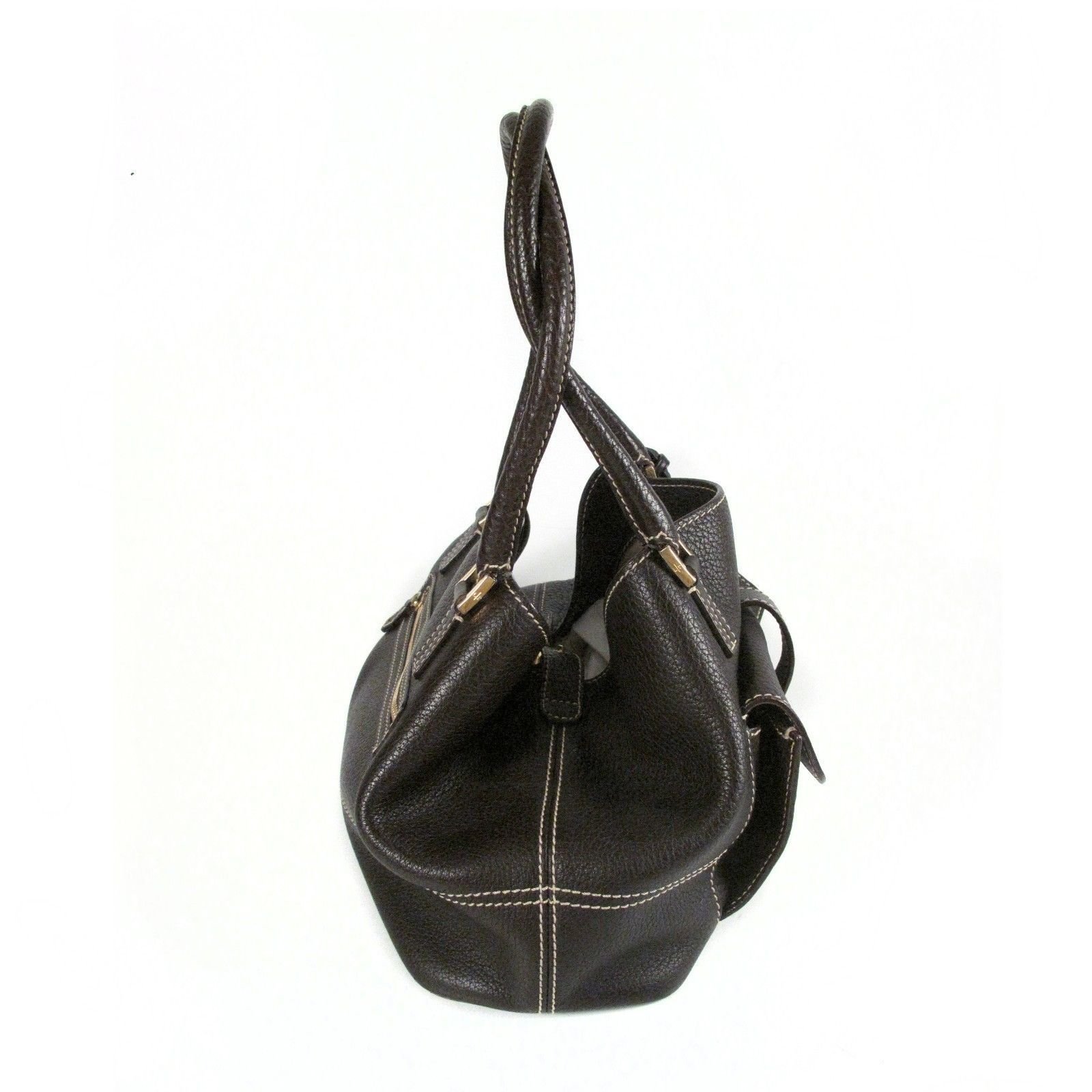 Loro Piana Shoulder Tote Globe Bag Black Leather ref.37192 - Joli