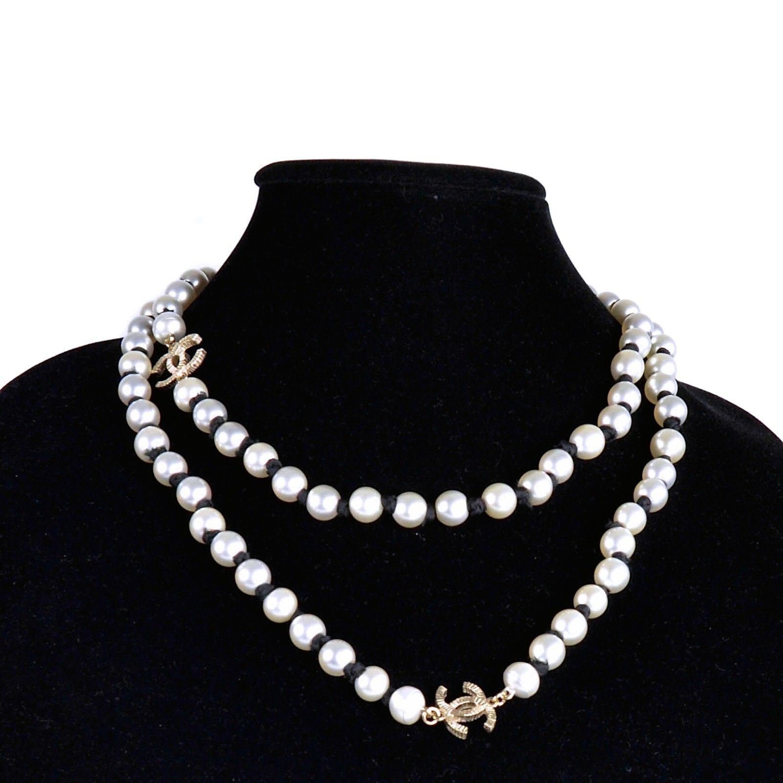 Chanel Collier De D Fil Perles Blanc Ref Joli Closet