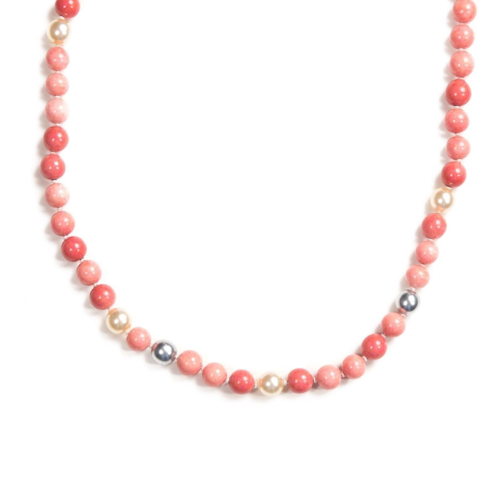Collier Ruban De Perles En Pâte De Verre – Longueur 120 Cm – Très Bon état