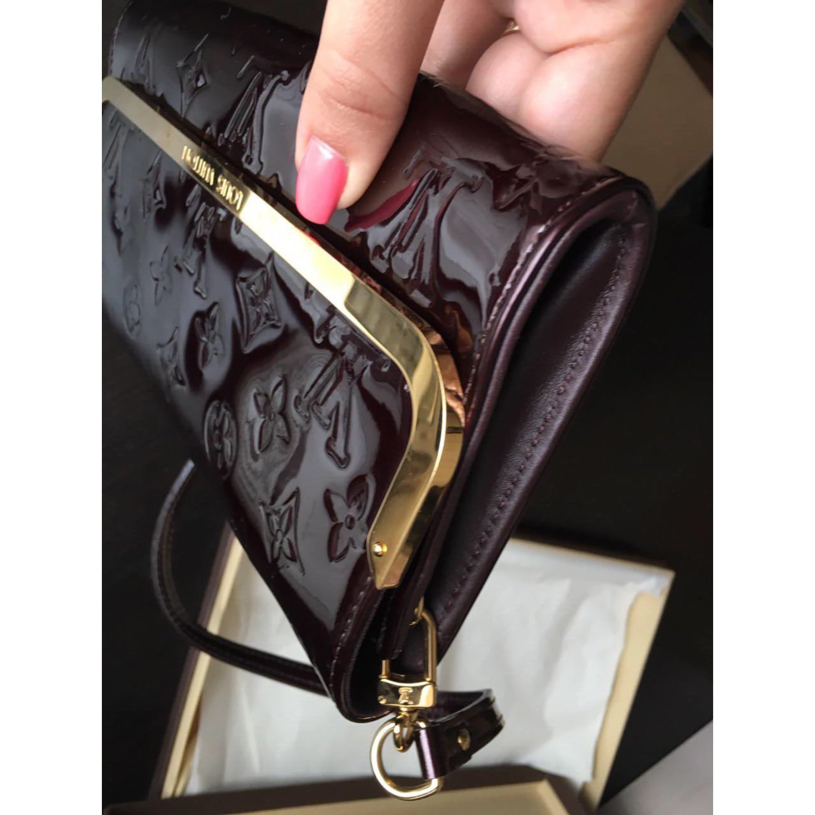 Rossmore patent leather handbag Louis Vuitton Orange in Patent leather -  25748003