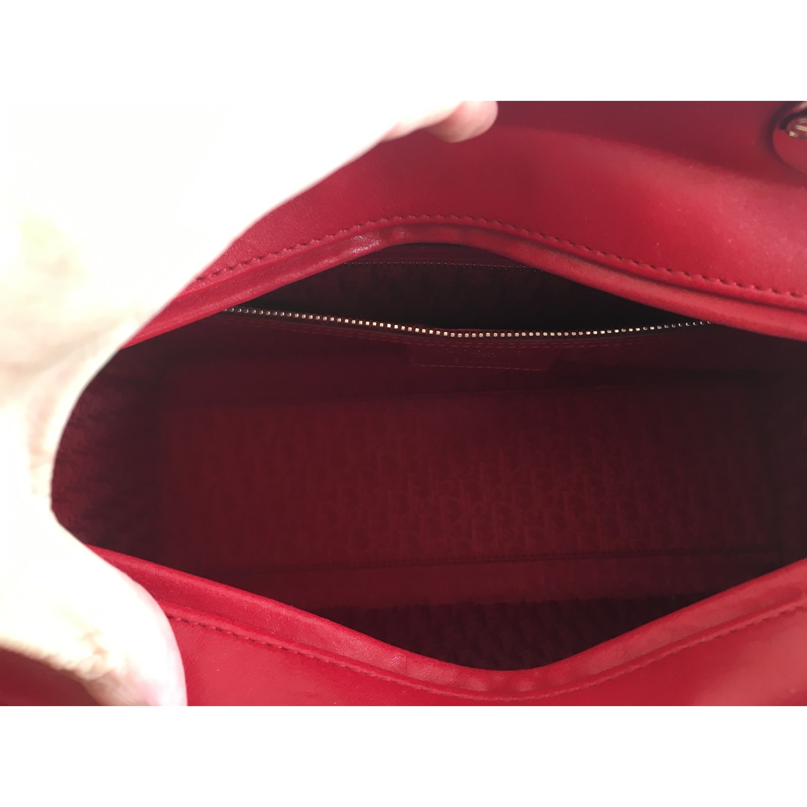 Dior Lady GM with invoice Red Leather ref.37573 - Joli Closet