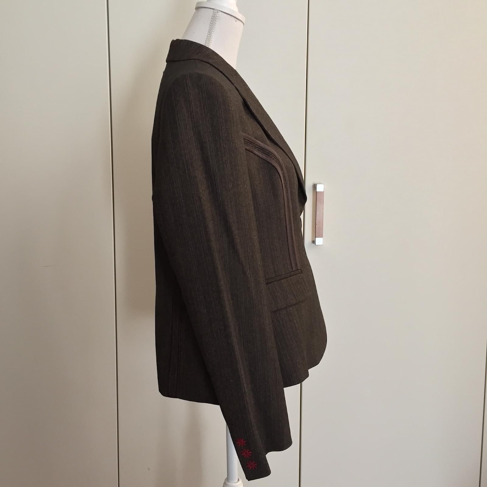 Trussardi Jeans Jacke Braun Viskose Joli Closet