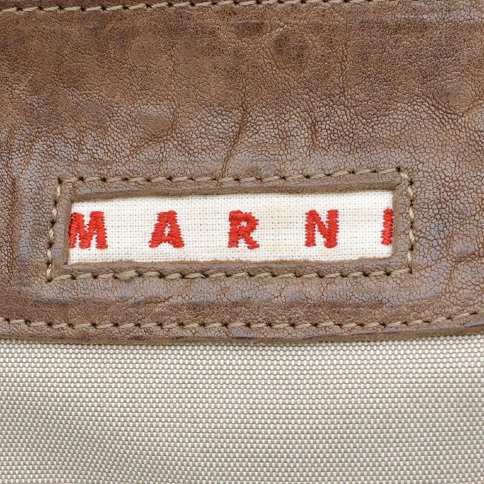 Marni Leather Shoulder Bag Brown ref.38517 Joli Closet