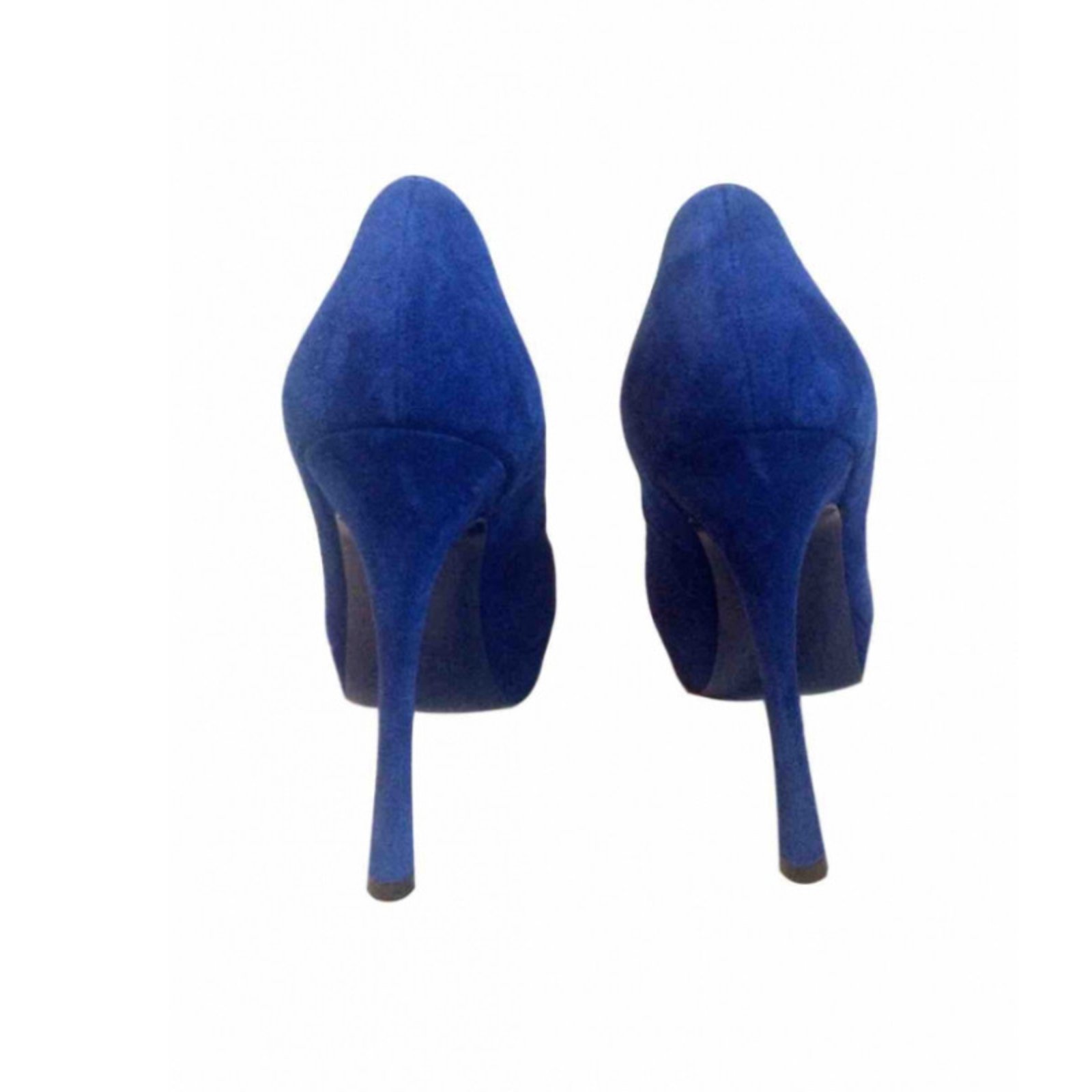 Yves Saint Laurent Heels Blue Leather ref.38854 - Joli Closet