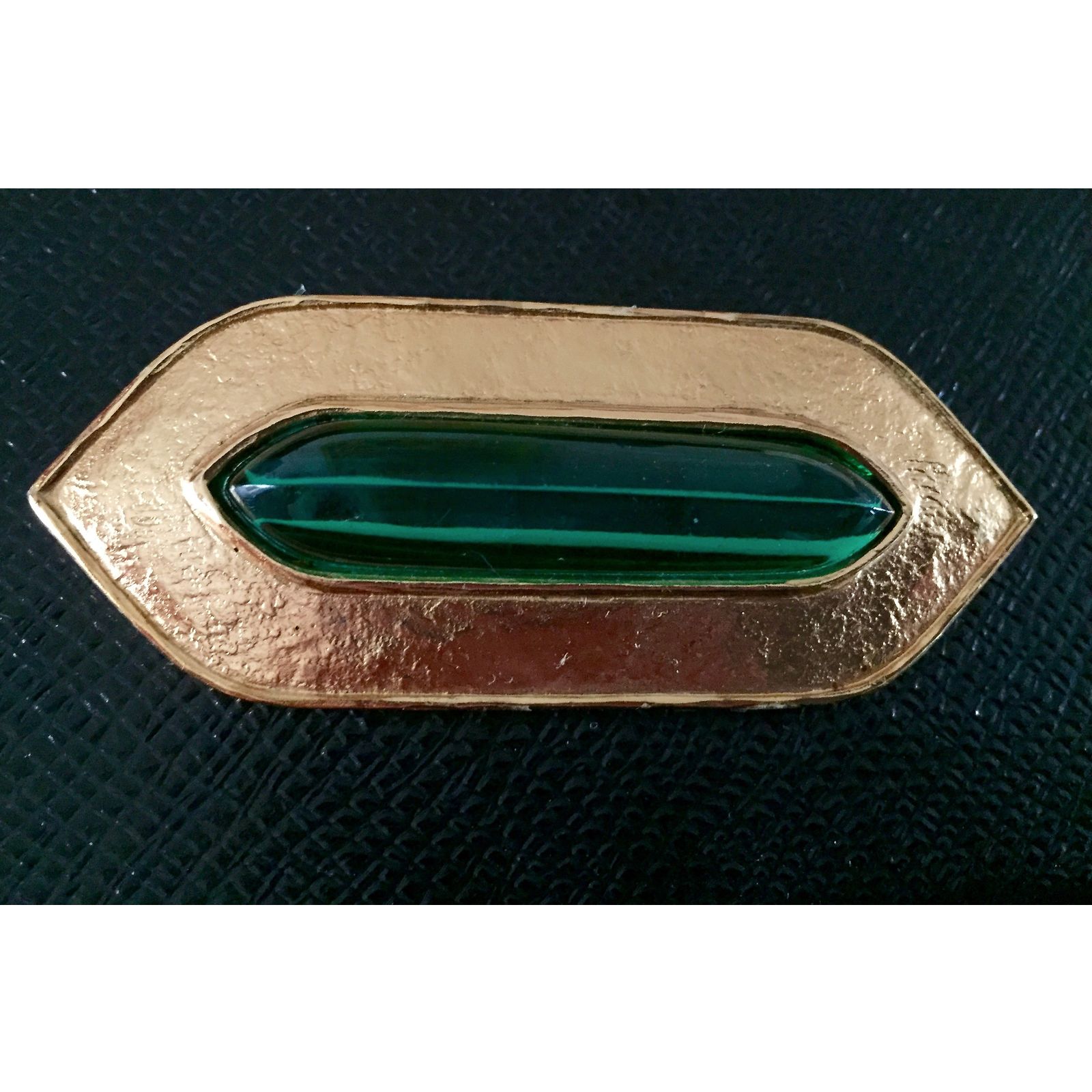 Broche Vintage Jean-Louis Scherrer - Alliage Doré Et Lucite - Bijou De Marque Occasion