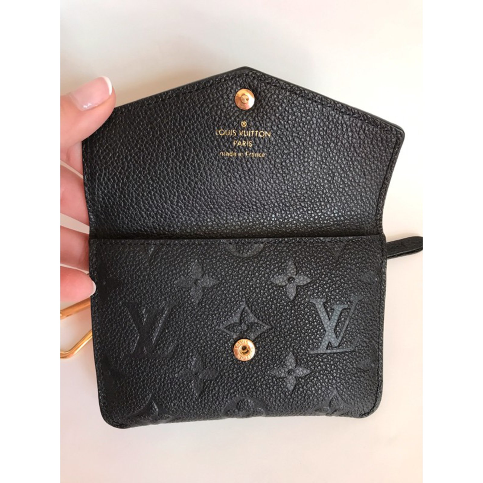 Louis Vuitton Monogram Empreinte Wallet Keyholder Black Golden Leather  ref.39428 - Joli Closet