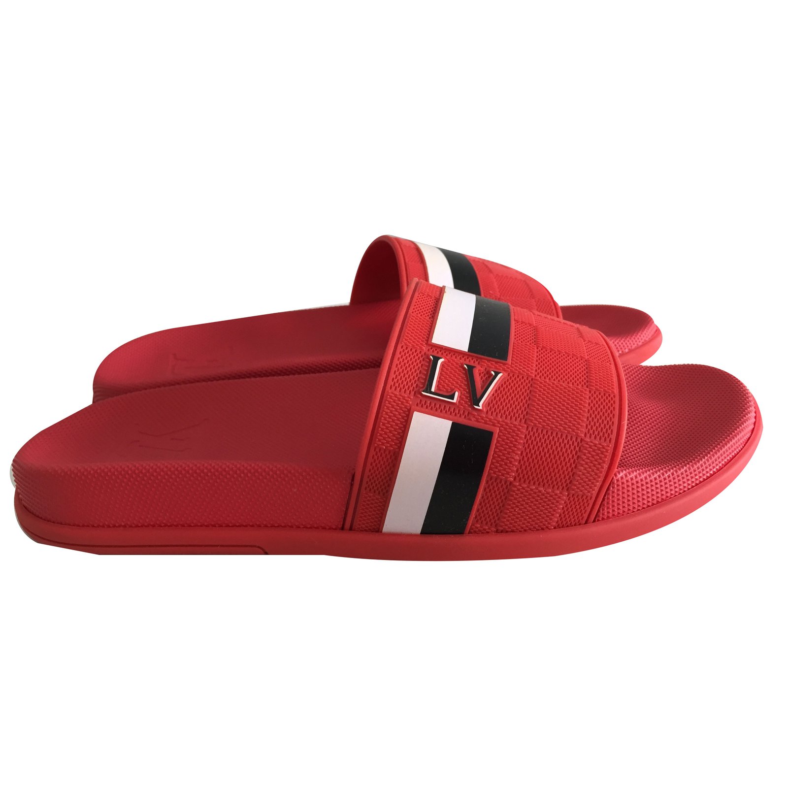 Louis Vuitton Waterfront Men Sandals Rubber Red ref.39549 - Joli Closet