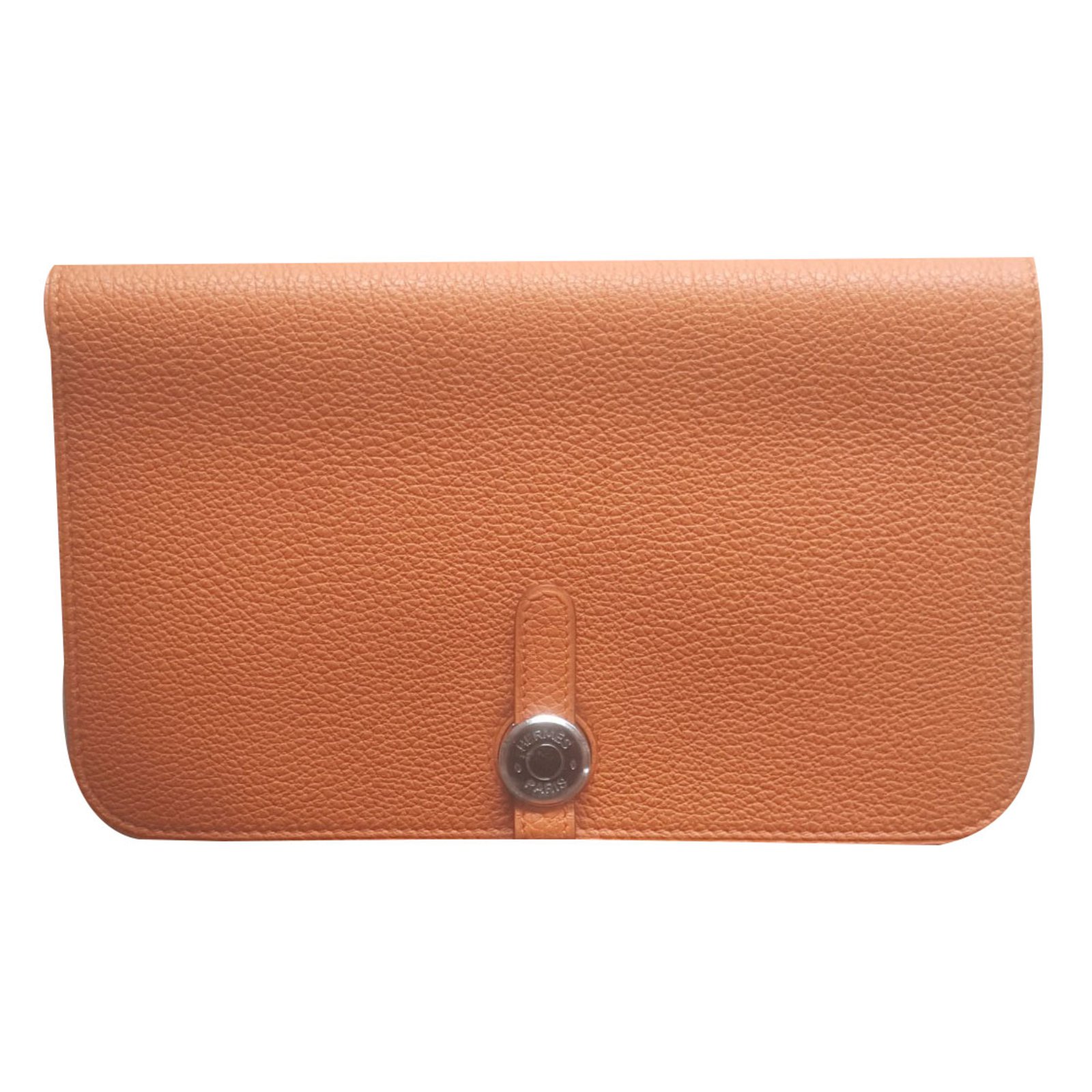 Hermès PORTEFEUILLE HERMES DOGON Cuir Orange ref.39577 Joli Closet