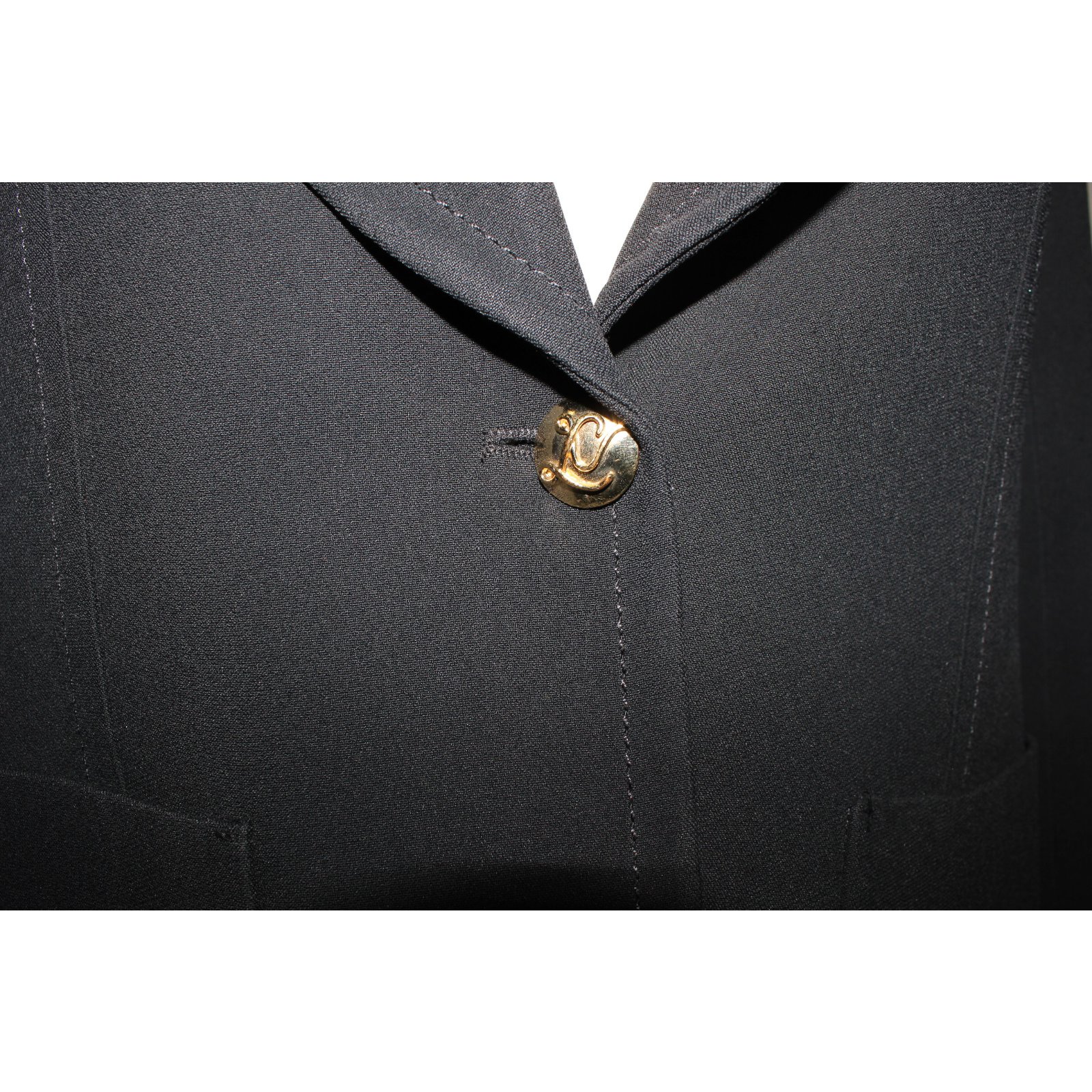 Louis Vuitton Uniform jacket Black Viscose Acetate ref.39698