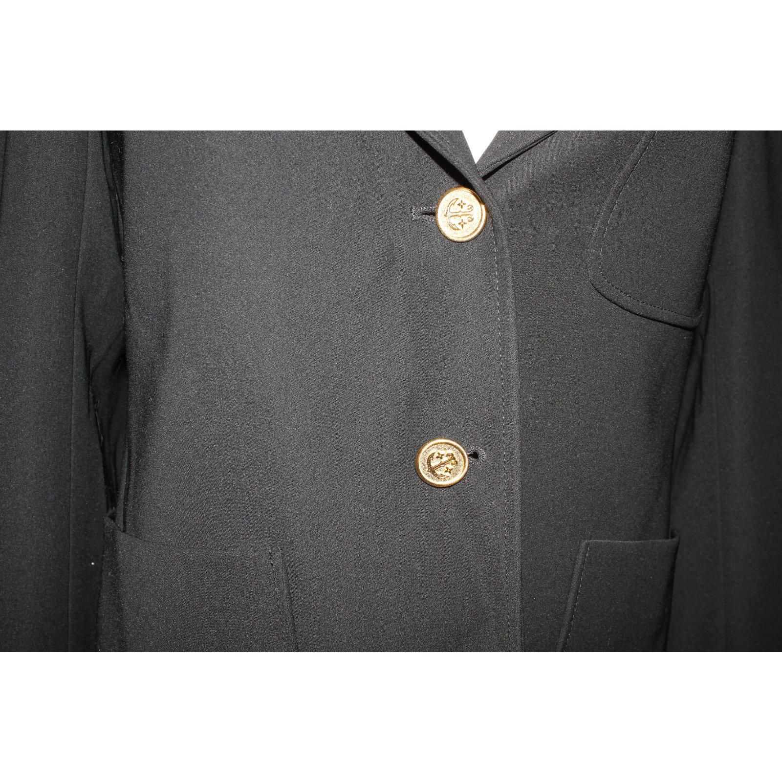 Louis Vuitton Black Uniform Suit Blazer Jacket Gold Buttons Size