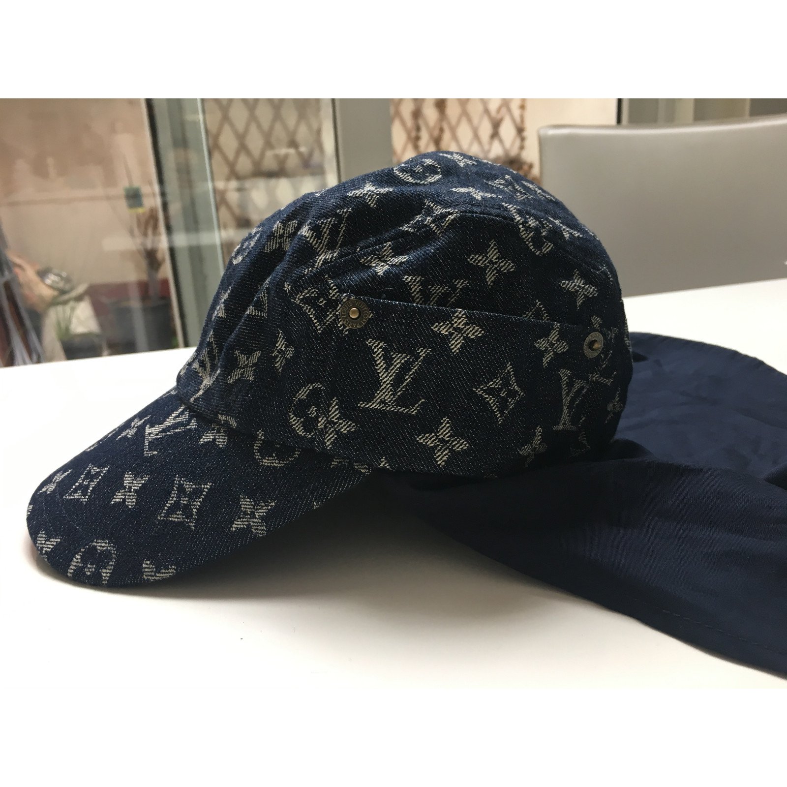 LV blue denim cap, Women's Fashion, Watches & Accessories, Hats