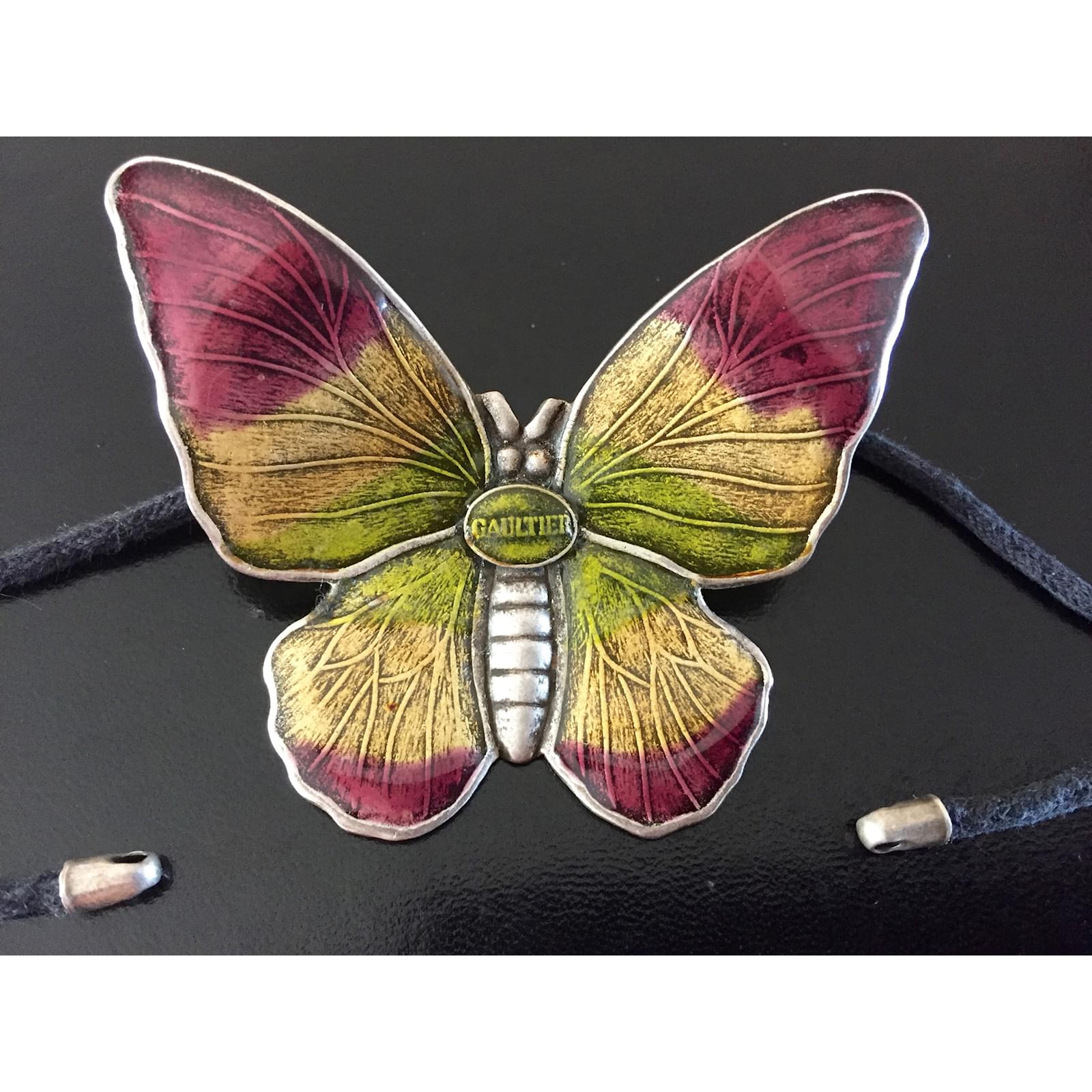 アクセサリー Jean Paul Gaultier Butterfly Necklace90s Jean Paul Gaultier Necklace Purple Metal ref.41042 - Joli Closet