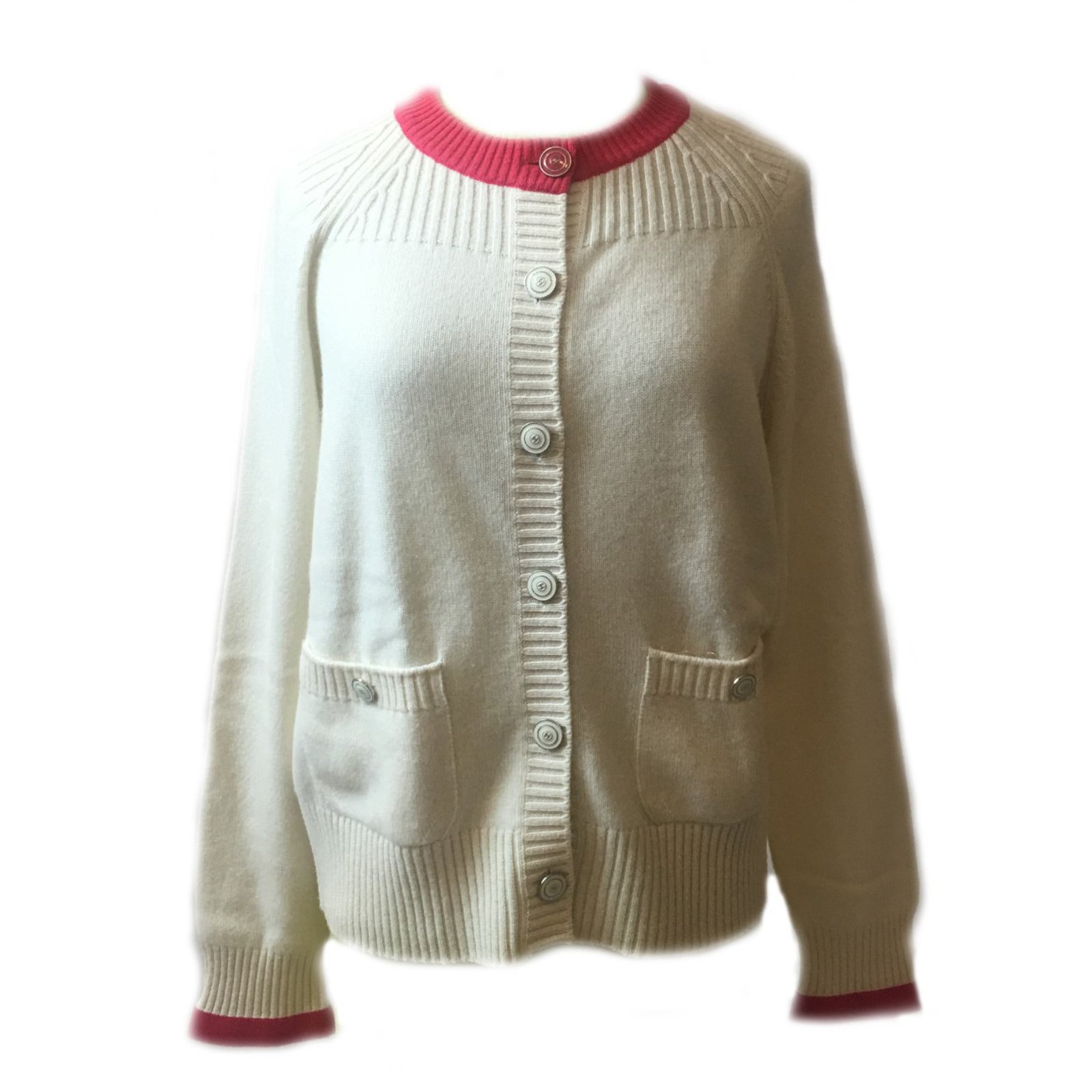 Chanel Cardigan Beige Cashmere ref.41412 - Joli Closet