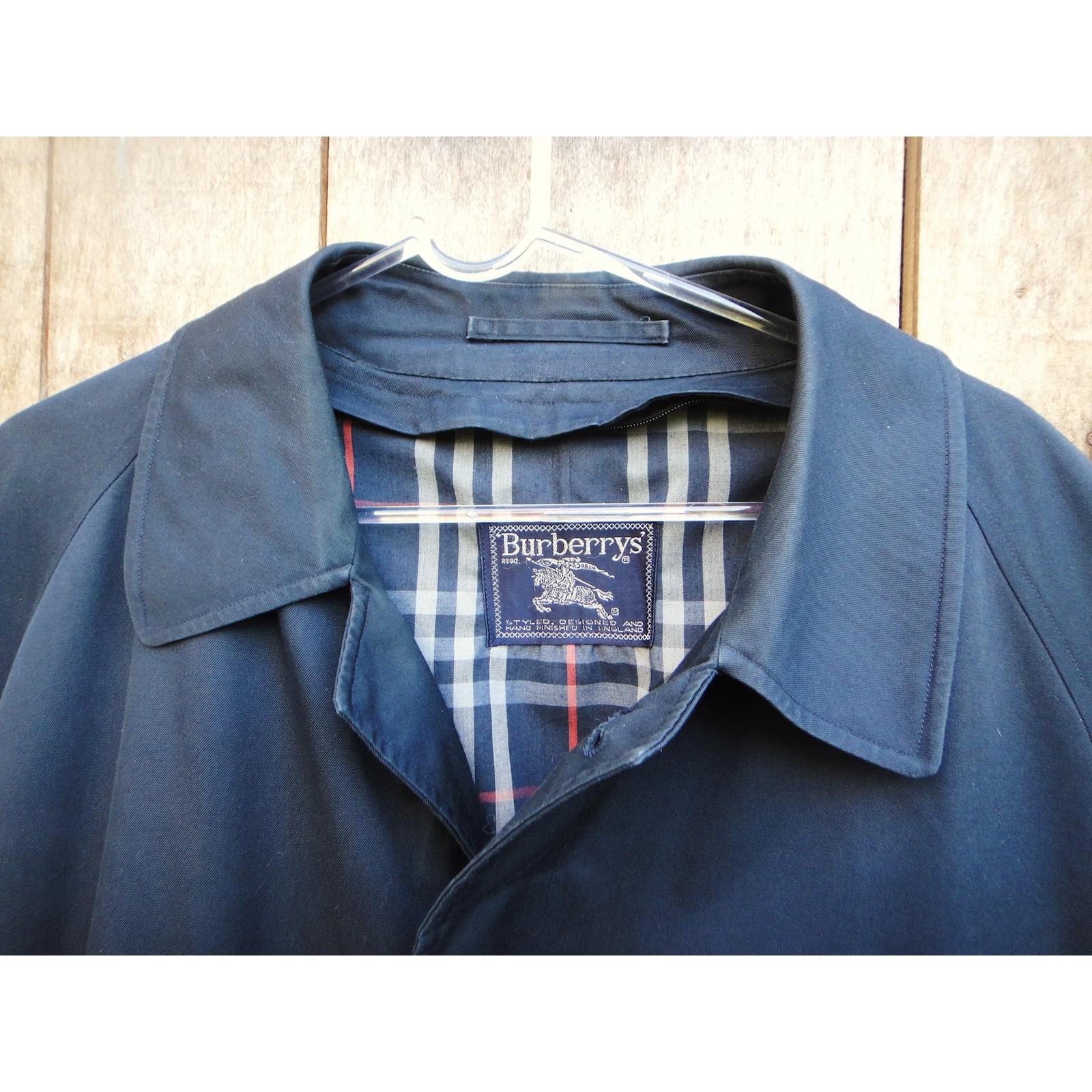 BURBERRY　ネイビー ストレッチコットン シャツ (ネイビー) - メンズ, コットン