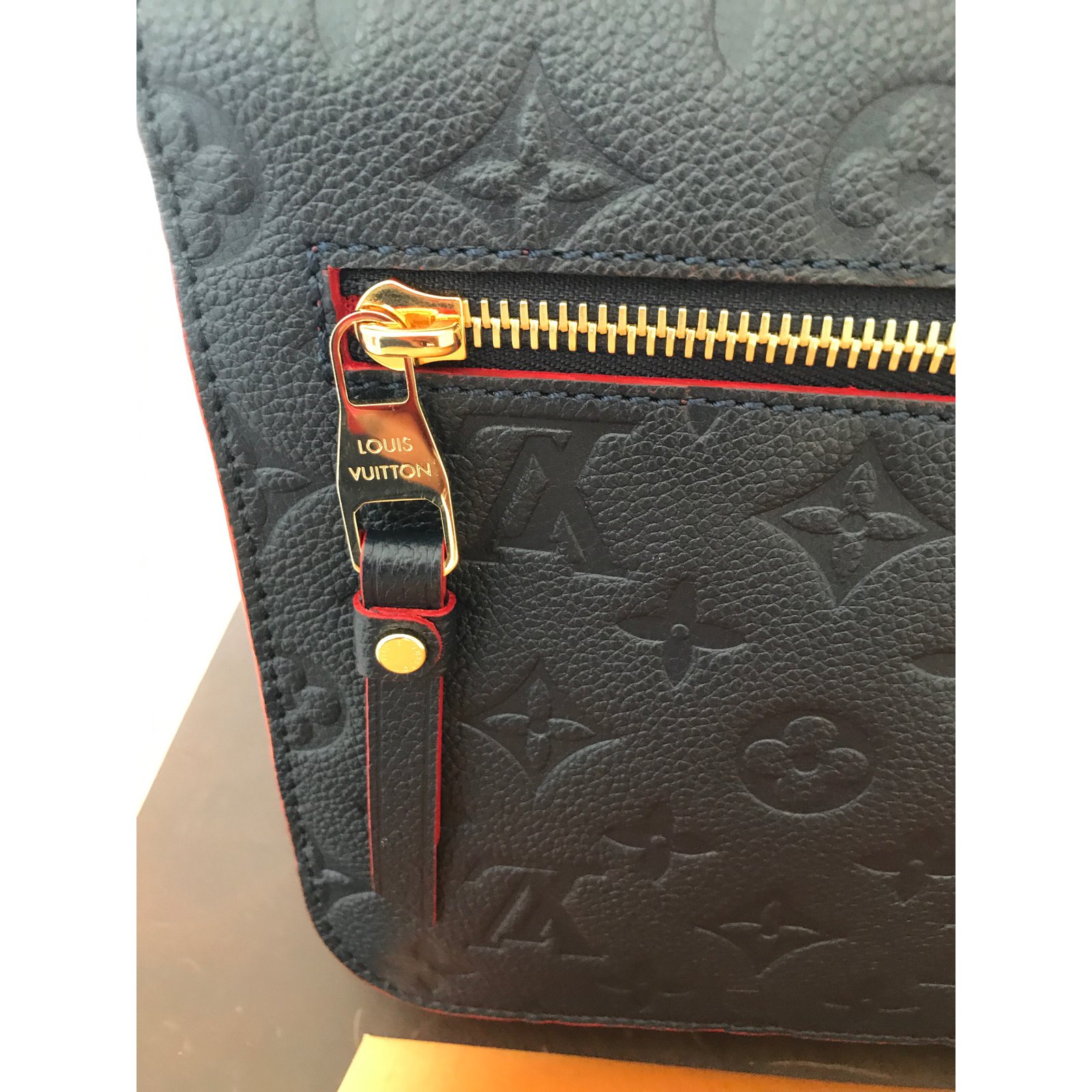 Louis Vuitton Navy And Red Purse