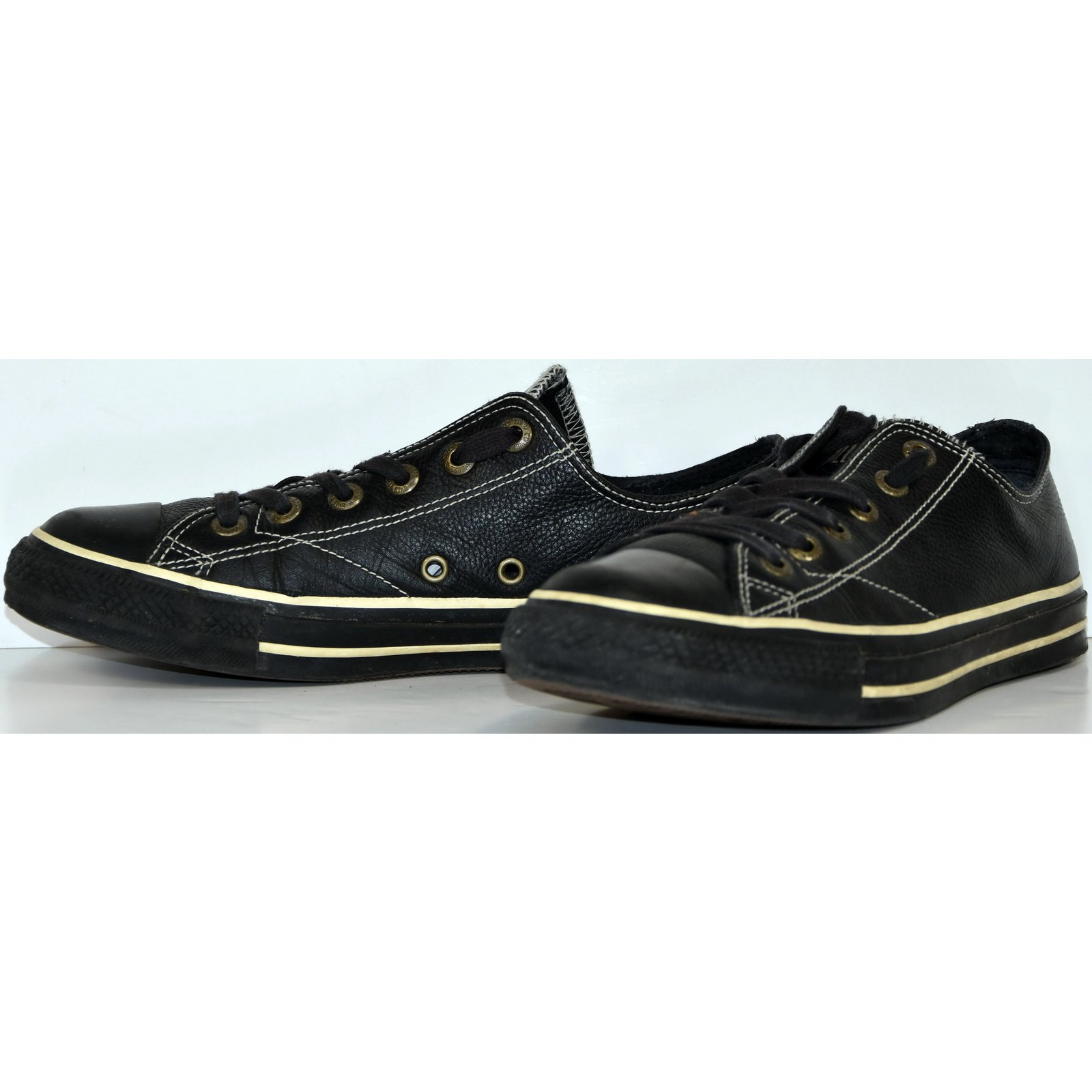 roble Coherente autor BASKETS CONVERSE CHUCK TAYLOR ALL STAR LOW CUIR T.39 UK 6 Black Leather  ref.42858 - Joli Closet
