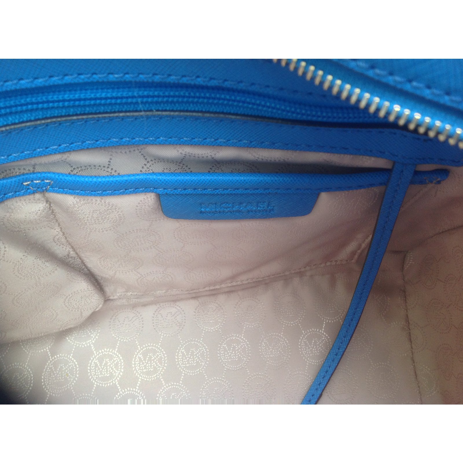 Michael Kors Selma Large Leather Satchael Blue ref.43168 - Joli Closet