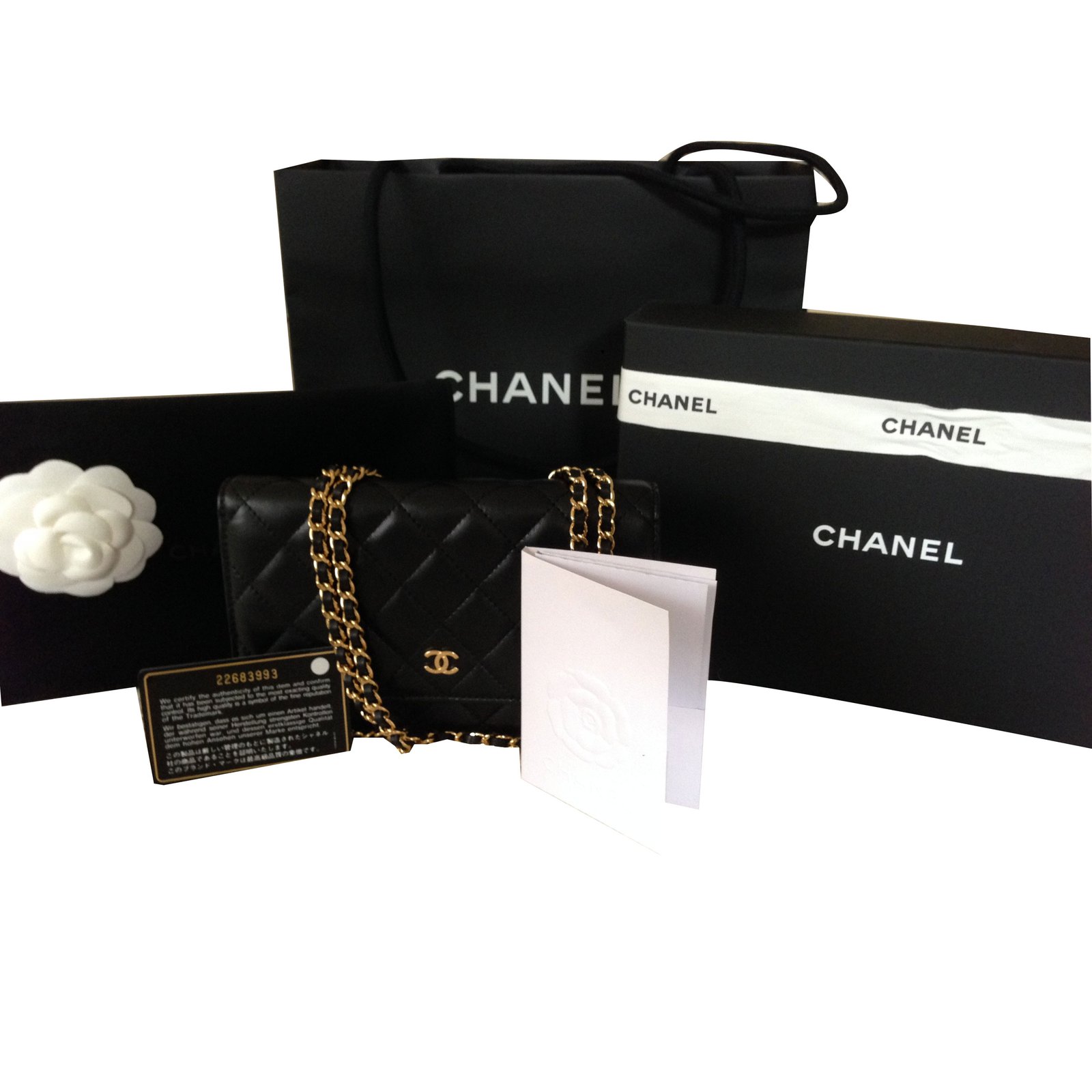Chanel Vintage Wallet on Chain Black Leather ref.88979 - Joli Closet