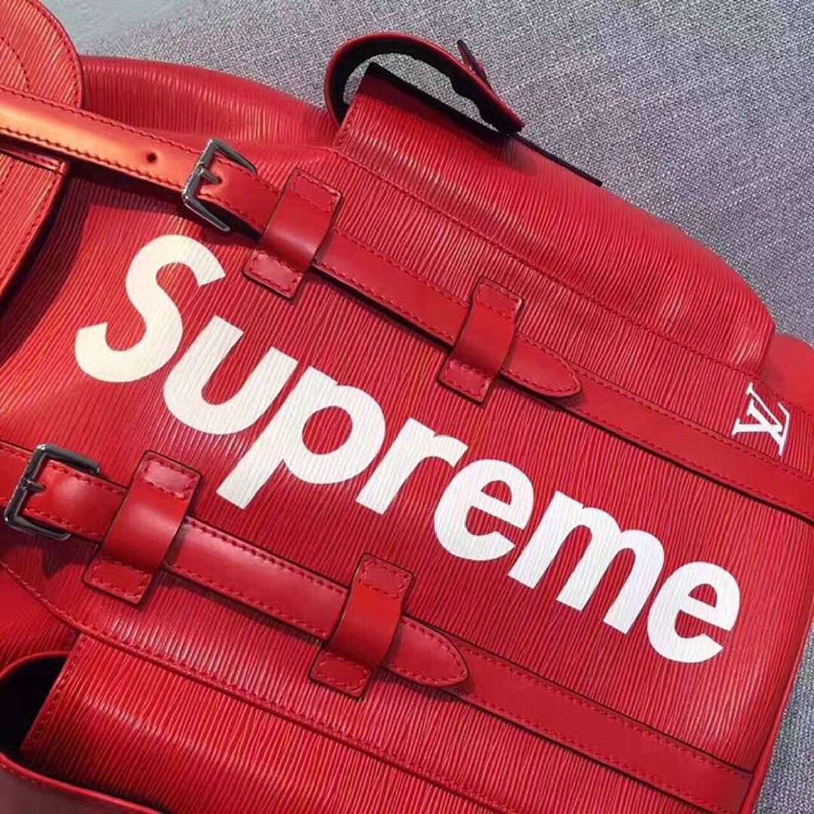 Autre Marque Louis vuitton x Supreme Backpacks Red Leather ref