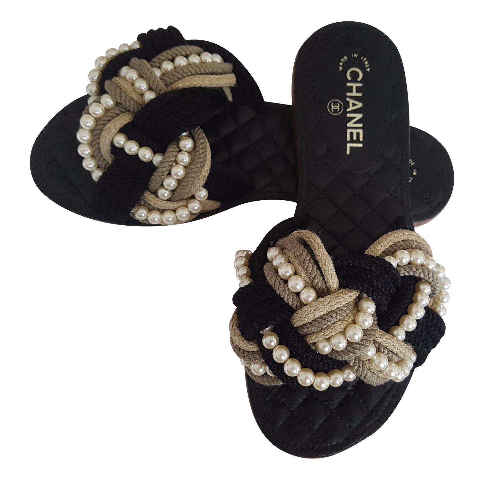 Chanel Mules Black Rope ref.44234 Joli Closet