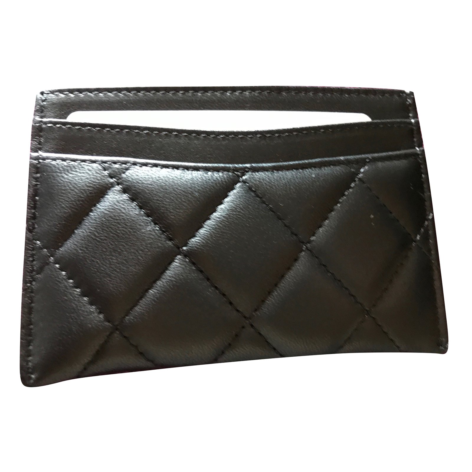 Chanel Card holder Black Leather ref.45262 - Joli Closet