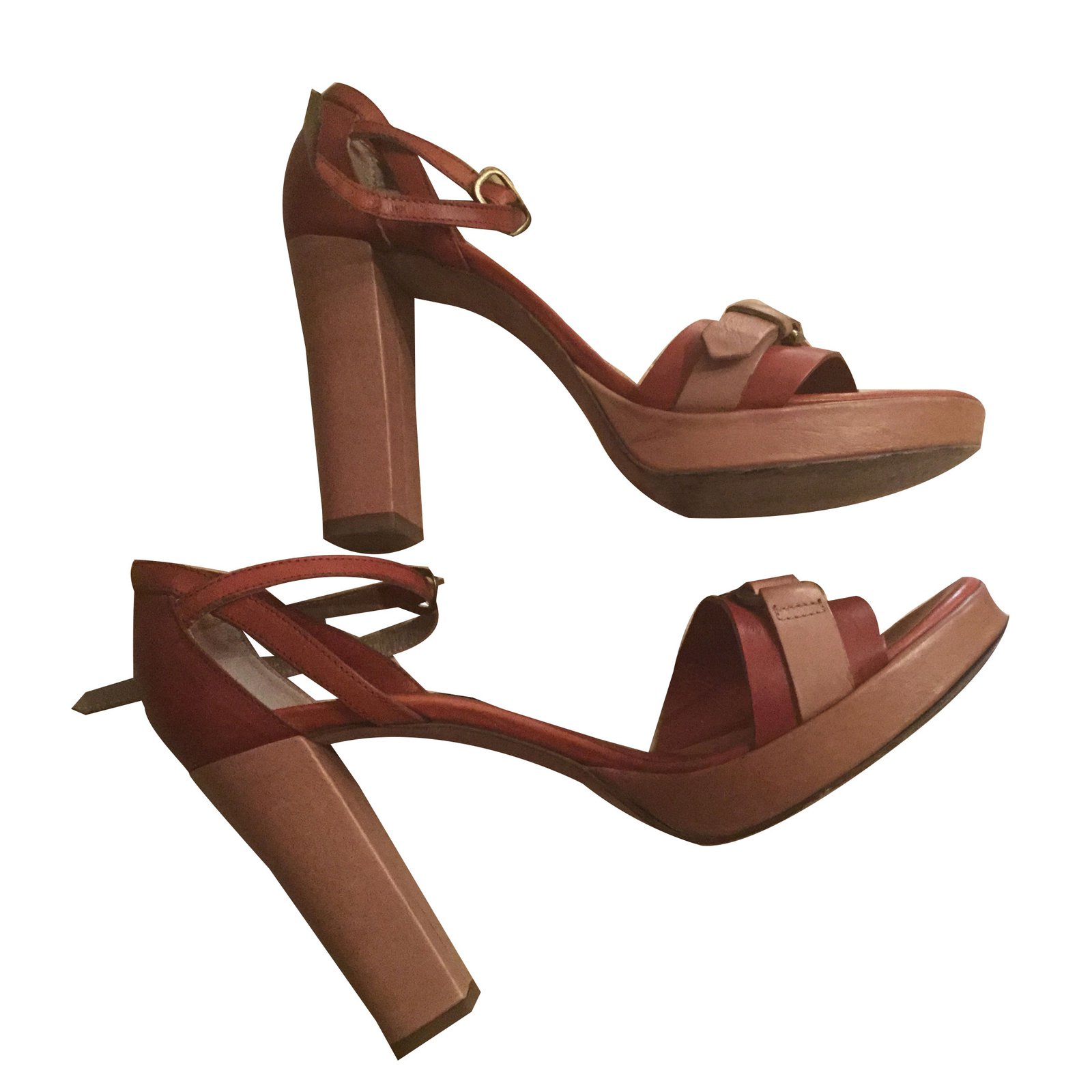 Fermani Sandals Chocolate Leather ref.45639 - Joli Closet