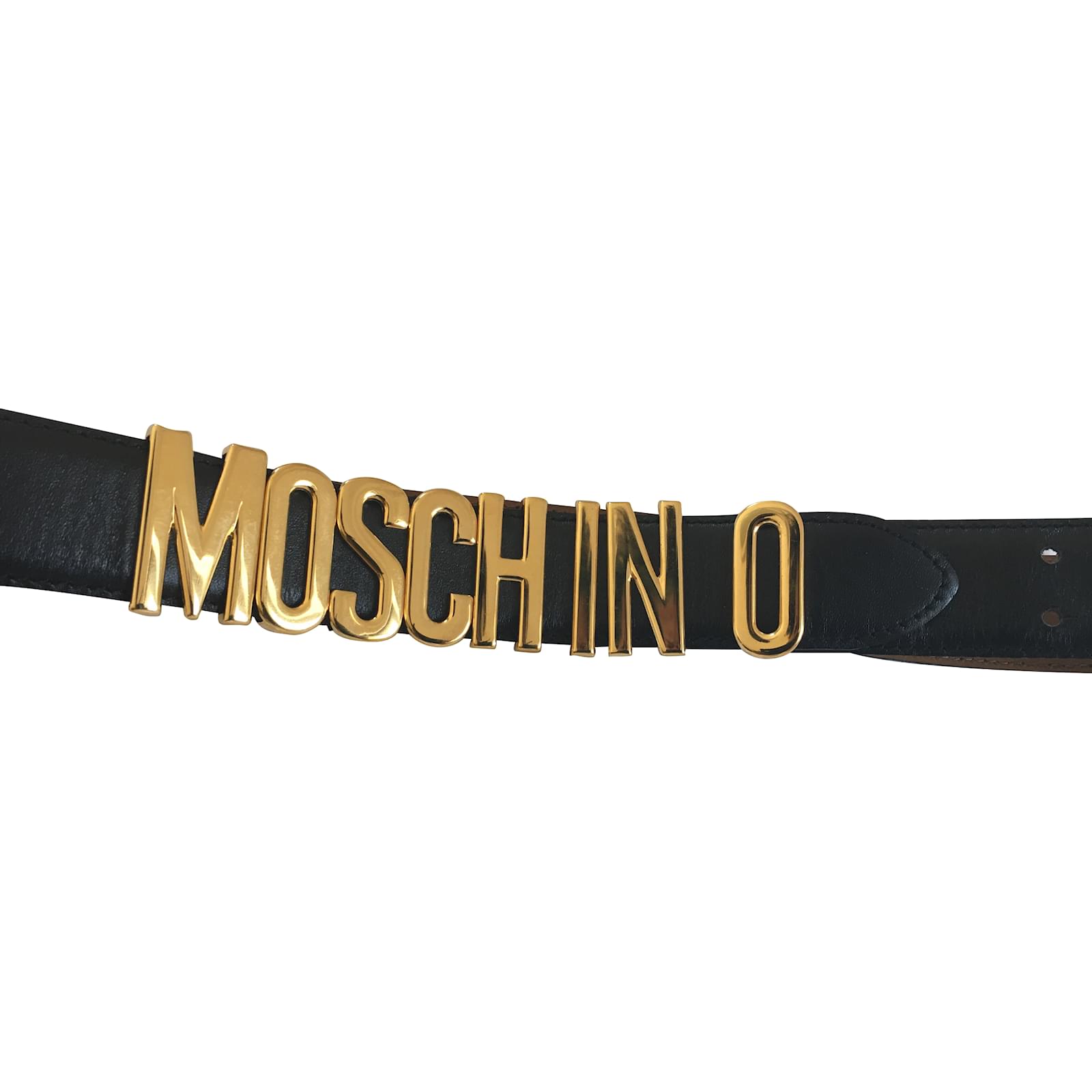 Moschino Belt Black Leather ref.45896 Joli Closet