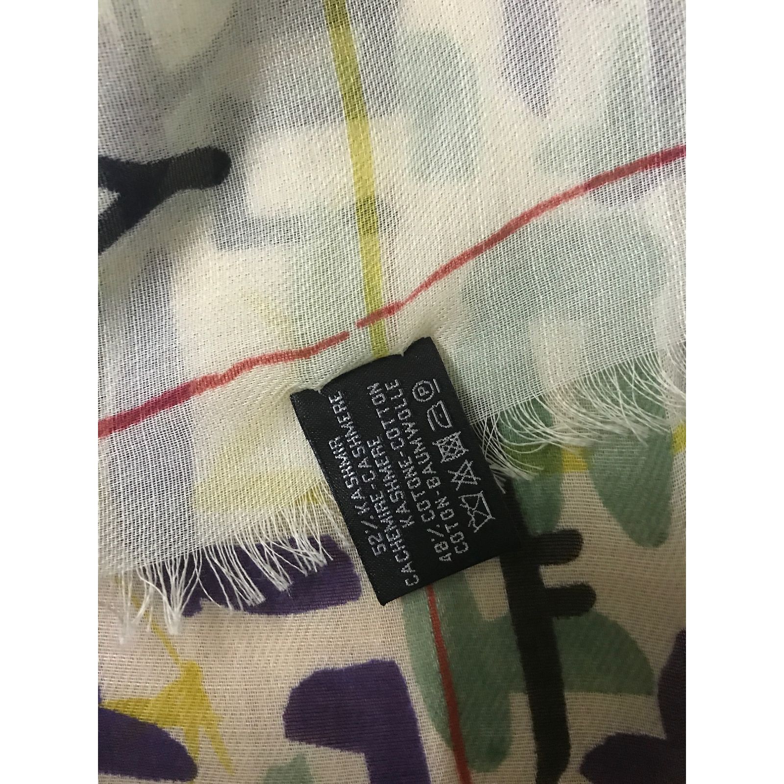 Foulard Cachemire Multicolore Vert Violet 30x30 Cm - Doux Et Léger, Sans Marque