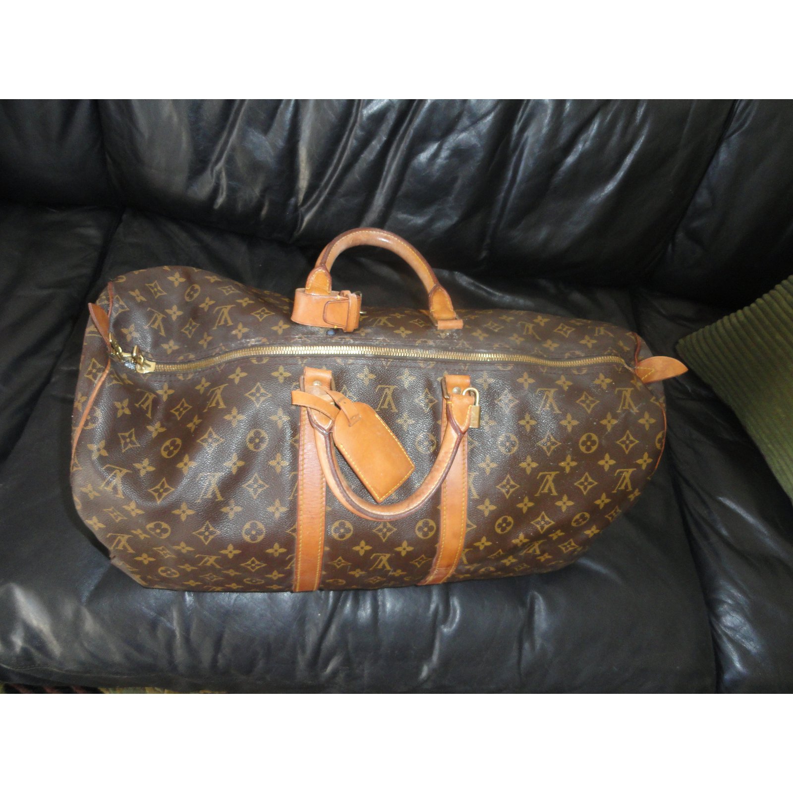 Keepall travel bag Louis Vuitton Brown in Synthetic - 37253441