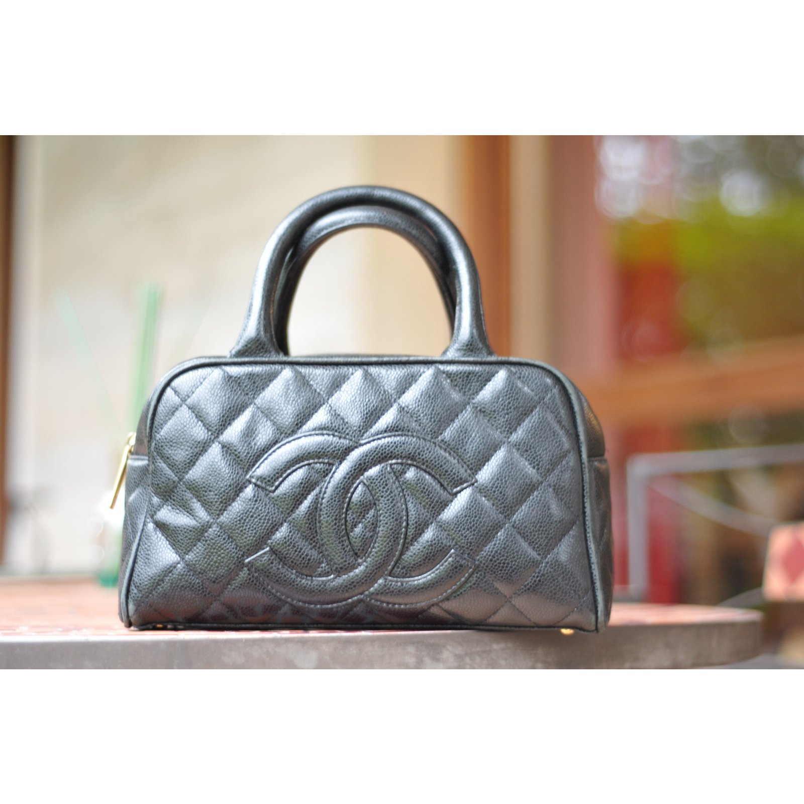 Chanel Bowling bag Black Leather ref.47311 - Joli Closet