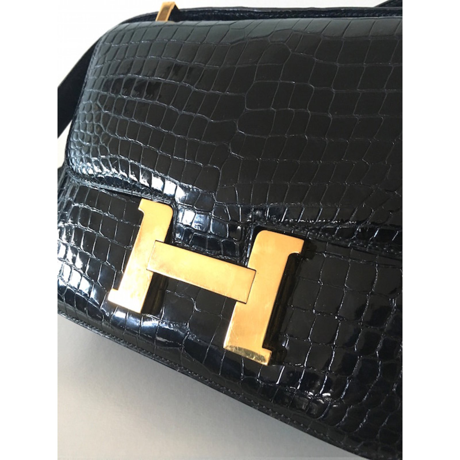 Hermès Black Crocodile constance Exotic leather ref.47373 - Joli Closet