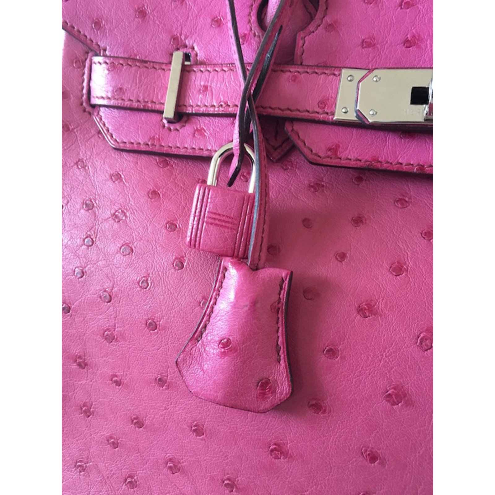 Hermès Birkin 35 Rosa Cuero de avestruz ref.757768 - Joli Closet
